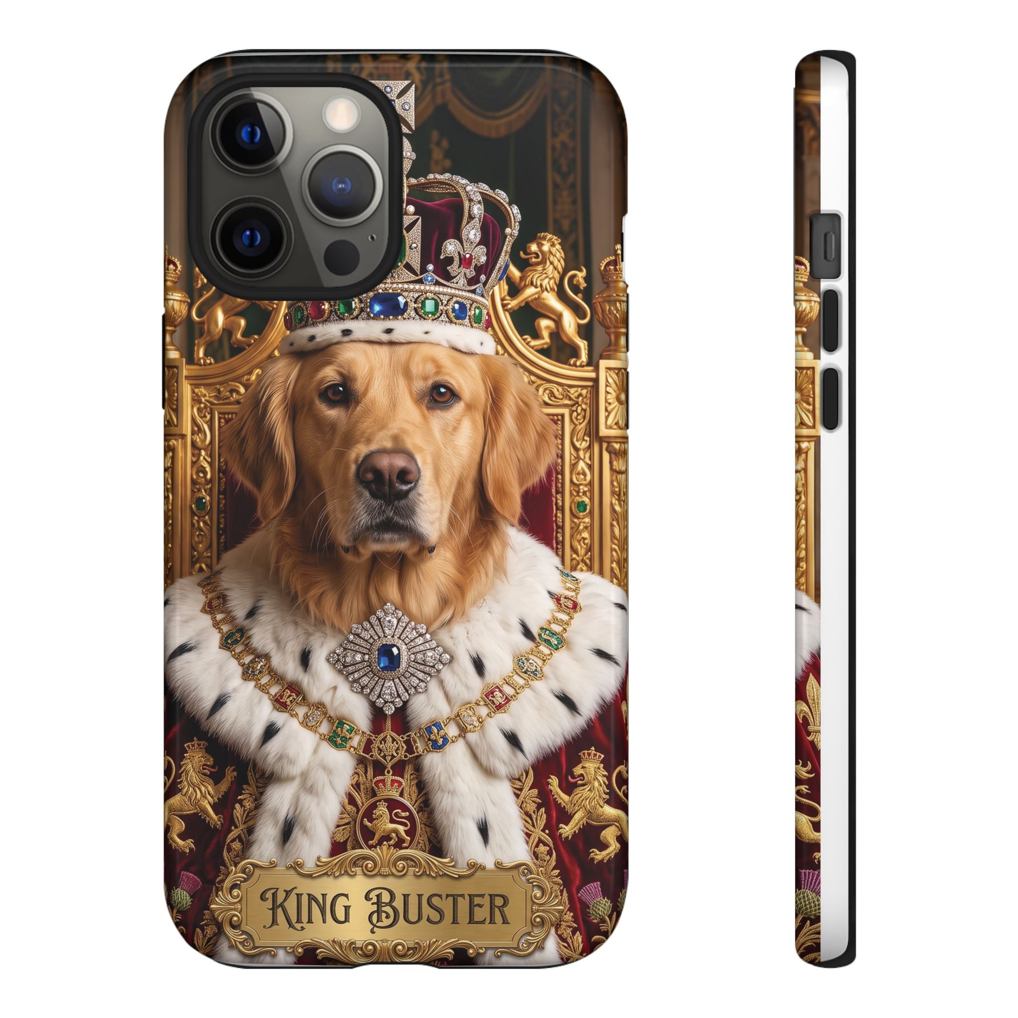 Custom Dog Portrait Phone Case | "King Buster" Regal Golden Retriever Protective Case
