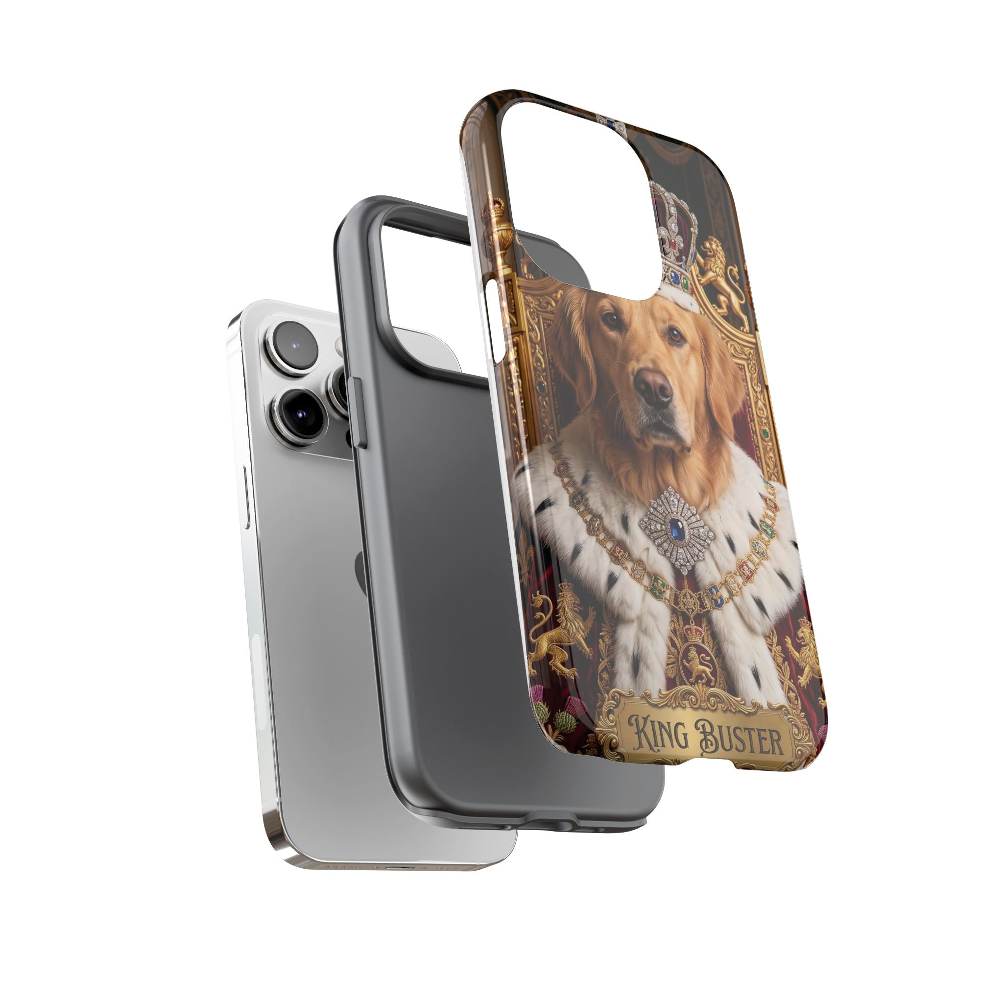 Custom Dog Portrait Phone Case | "King Buster" Regal Golden Retriever Protective Case