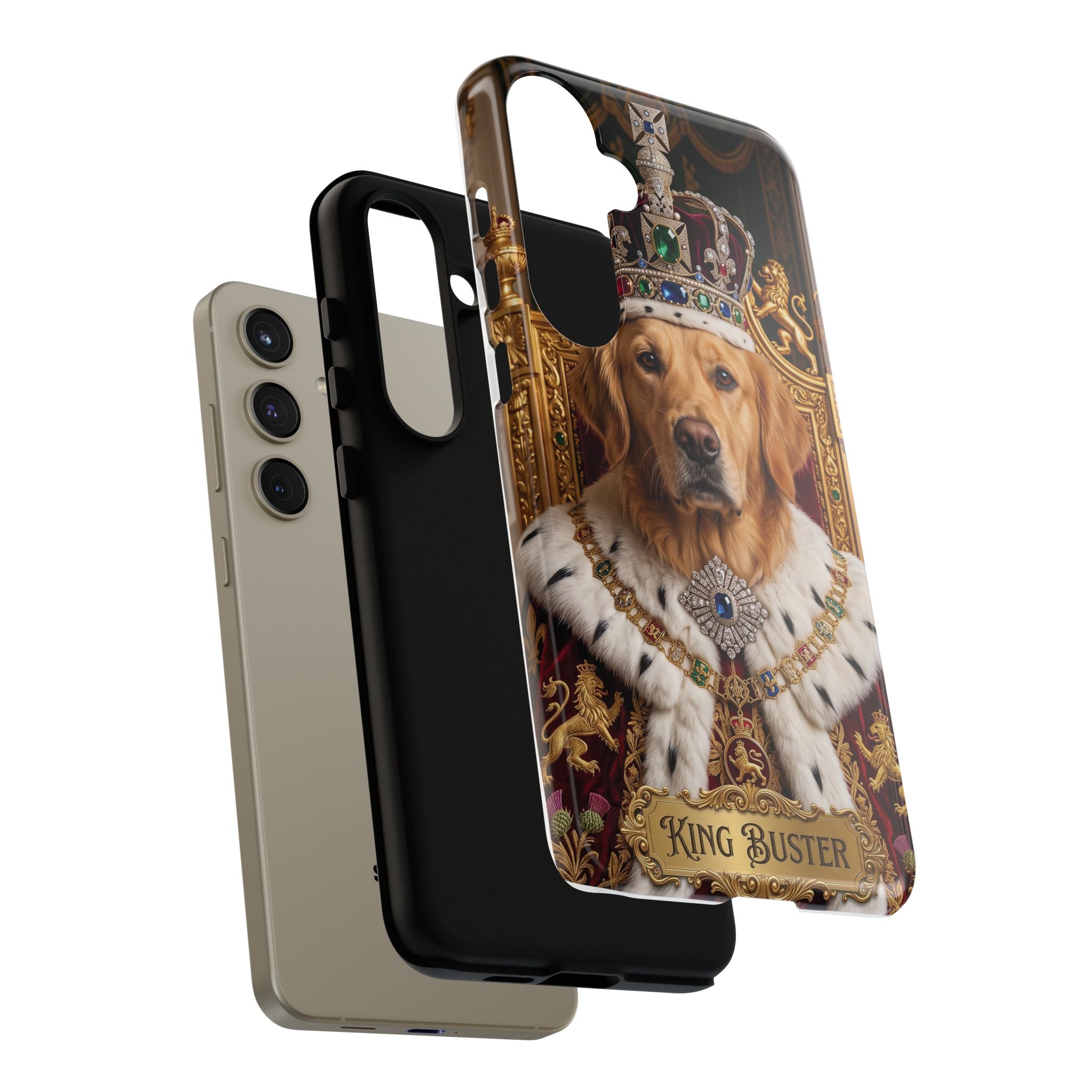 Custom Dog Portrait Phone Case | "King Buster" Regal Golden Retriever Protective Case