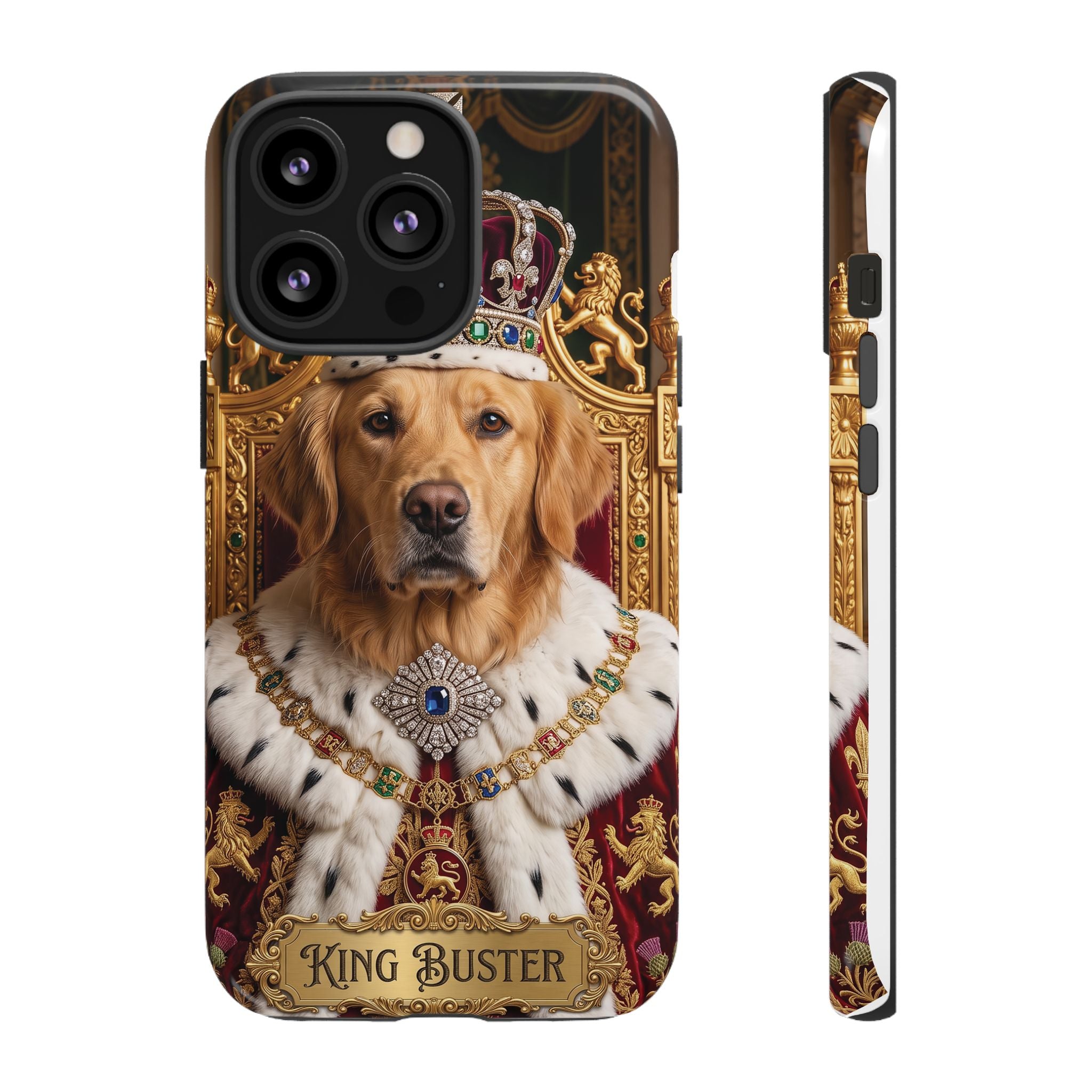 Custom Dog Portrait Phone Case | "King Buster" Regal Golden Retriever Protective Case