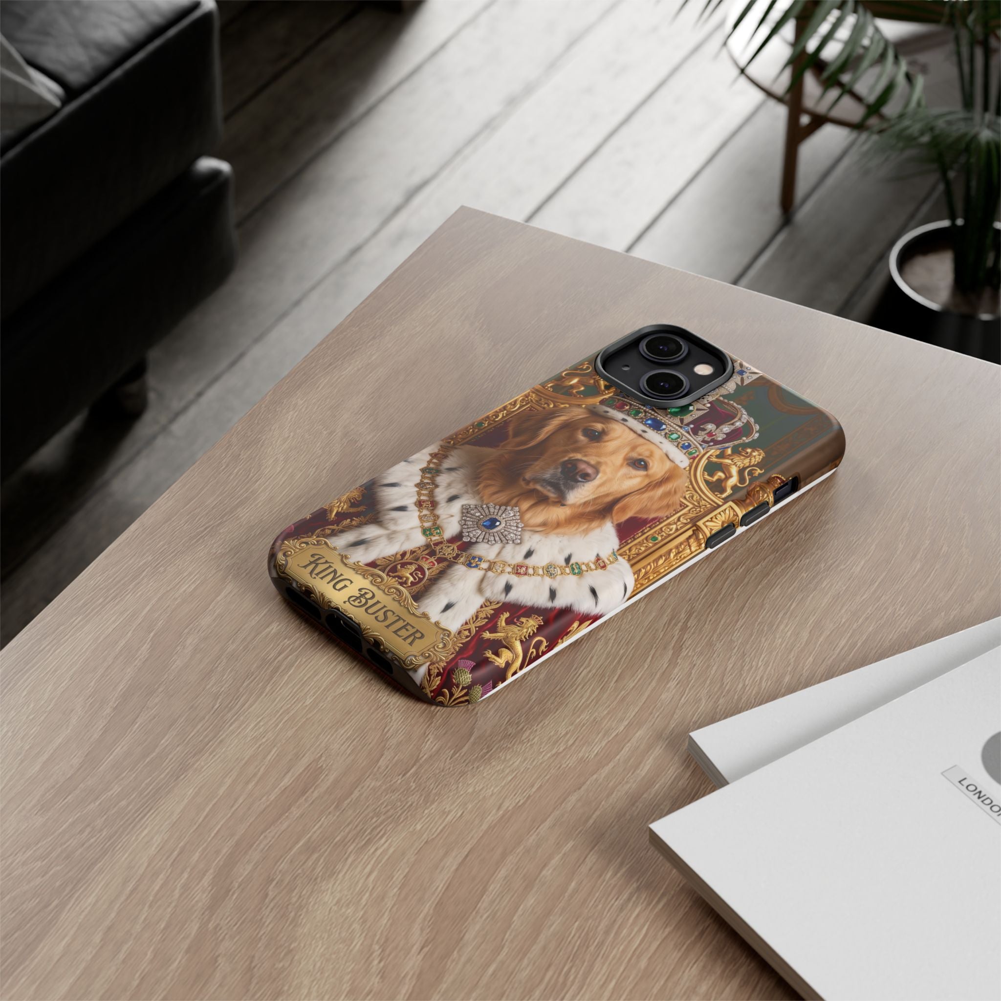 Custom Dog Portrait Phone Case | "King Buster" Regal Golden Retriever Protective Case