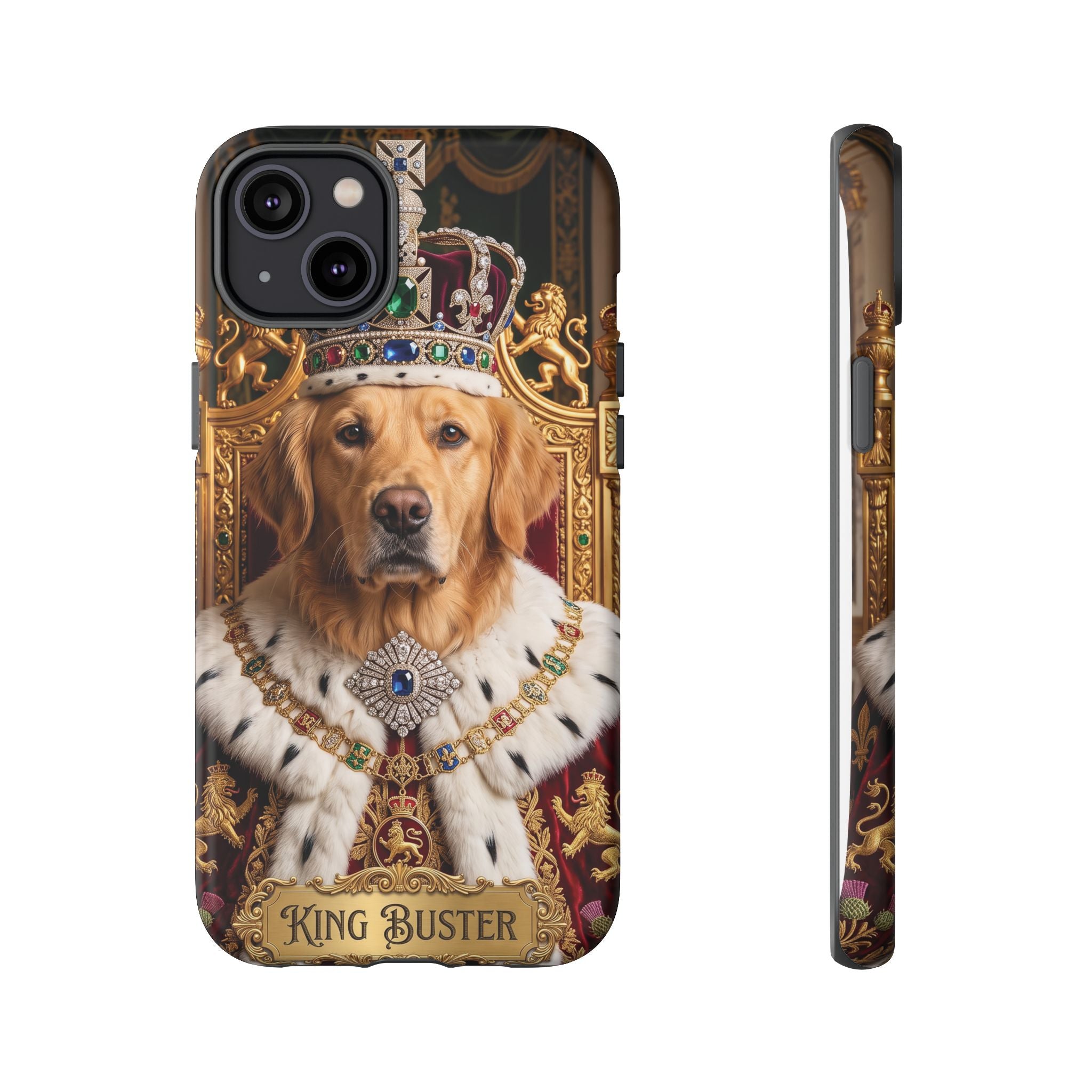 Custom Dog Portrait Phone Case | "King Buster" Regal Golden Retriever Protective Case