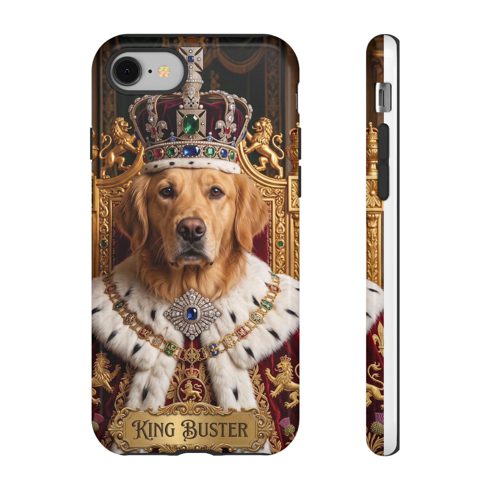Custom Dog Portrait Phone Case | "King Buster" Regal Golden Retriever Protective Case