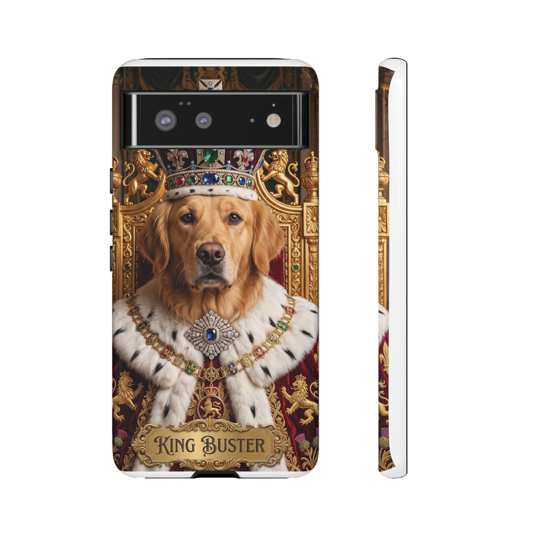 Custom Dog Portrait Phone Case | "King Buster" Regal Golden Retriever Protective Case