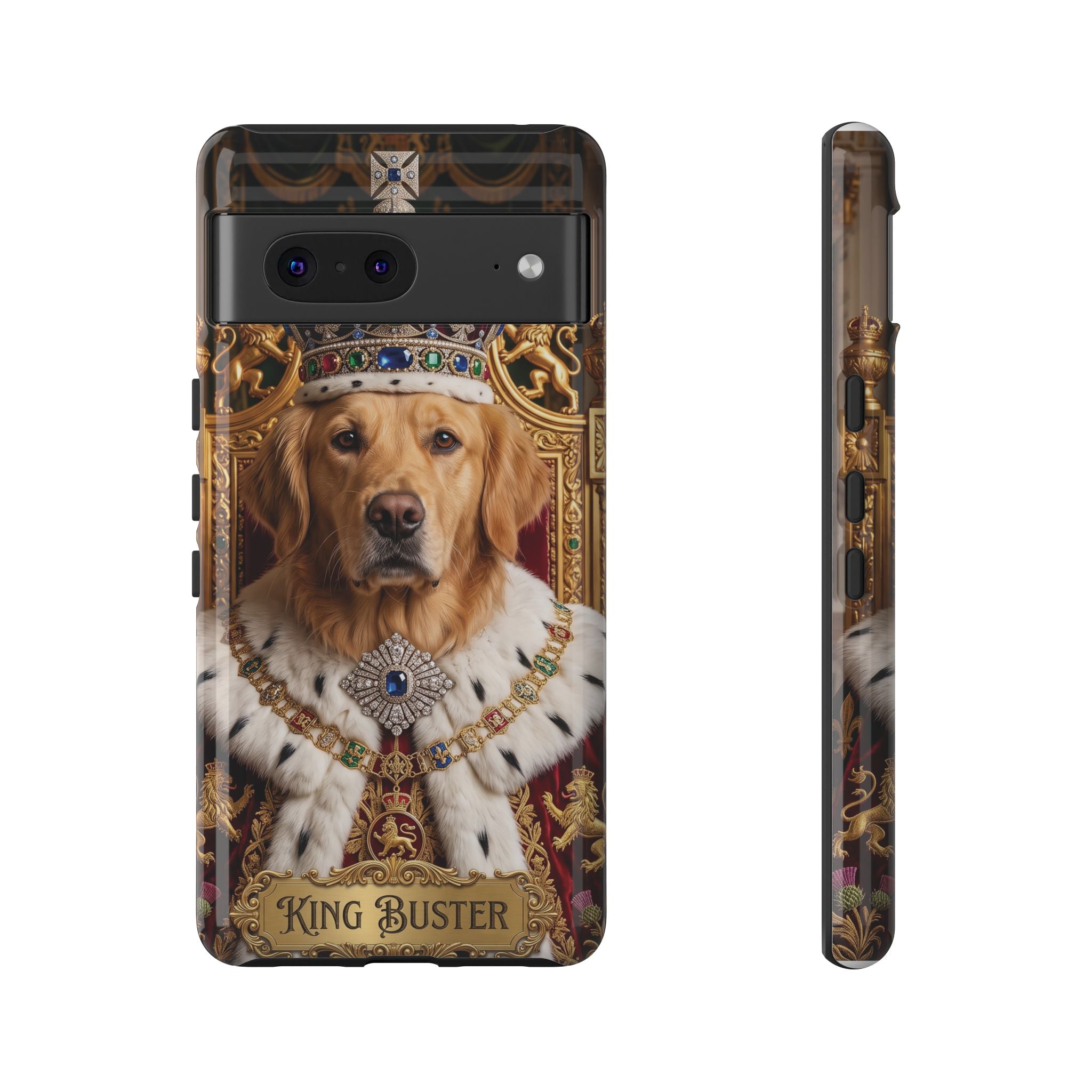 Custom Dog Portrait Phone Case | "King Buster" Regal Golden Retriever Protective Case