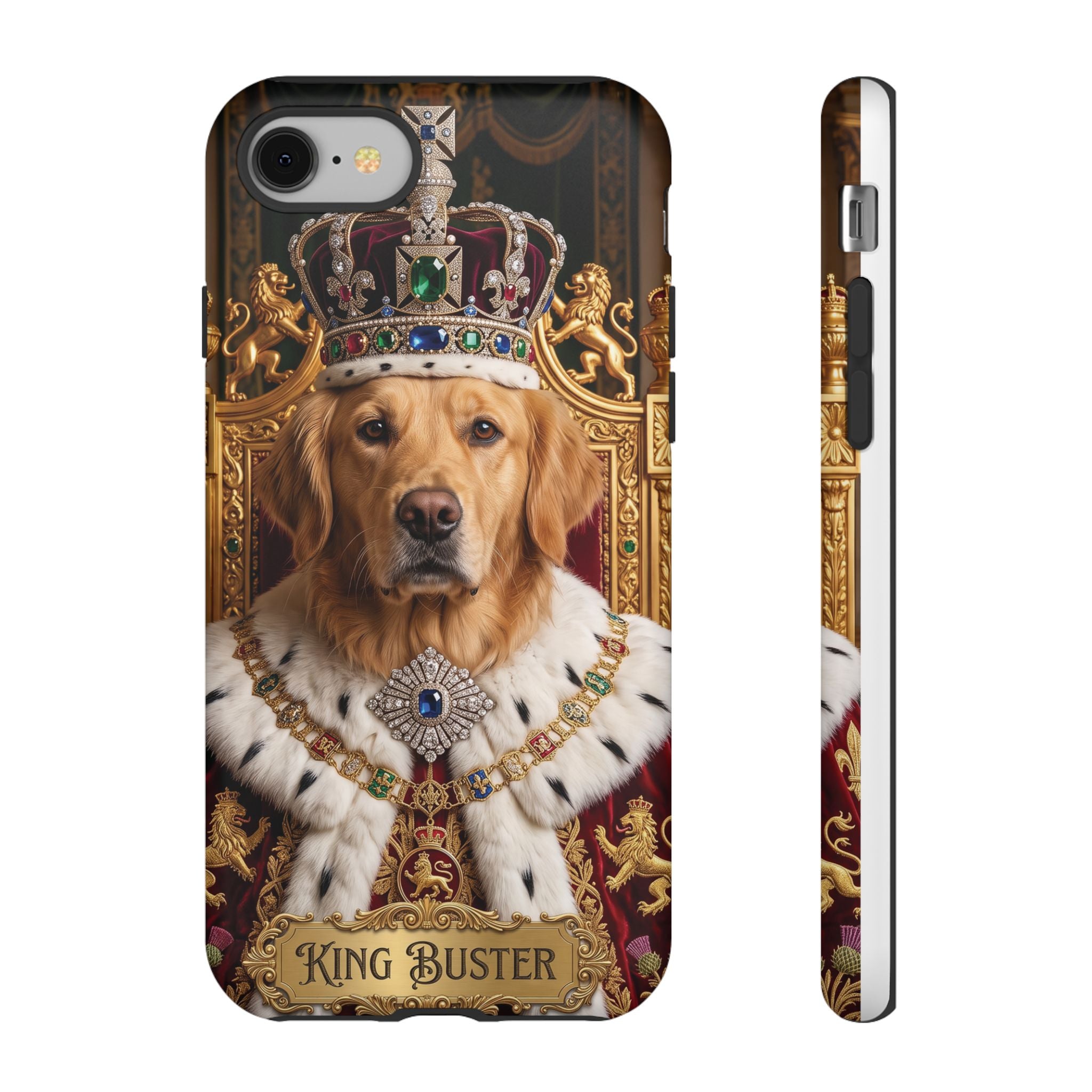 Custom Dog Portrait Phone Case | "King Buster" Regal Golden Retriever Protective Case