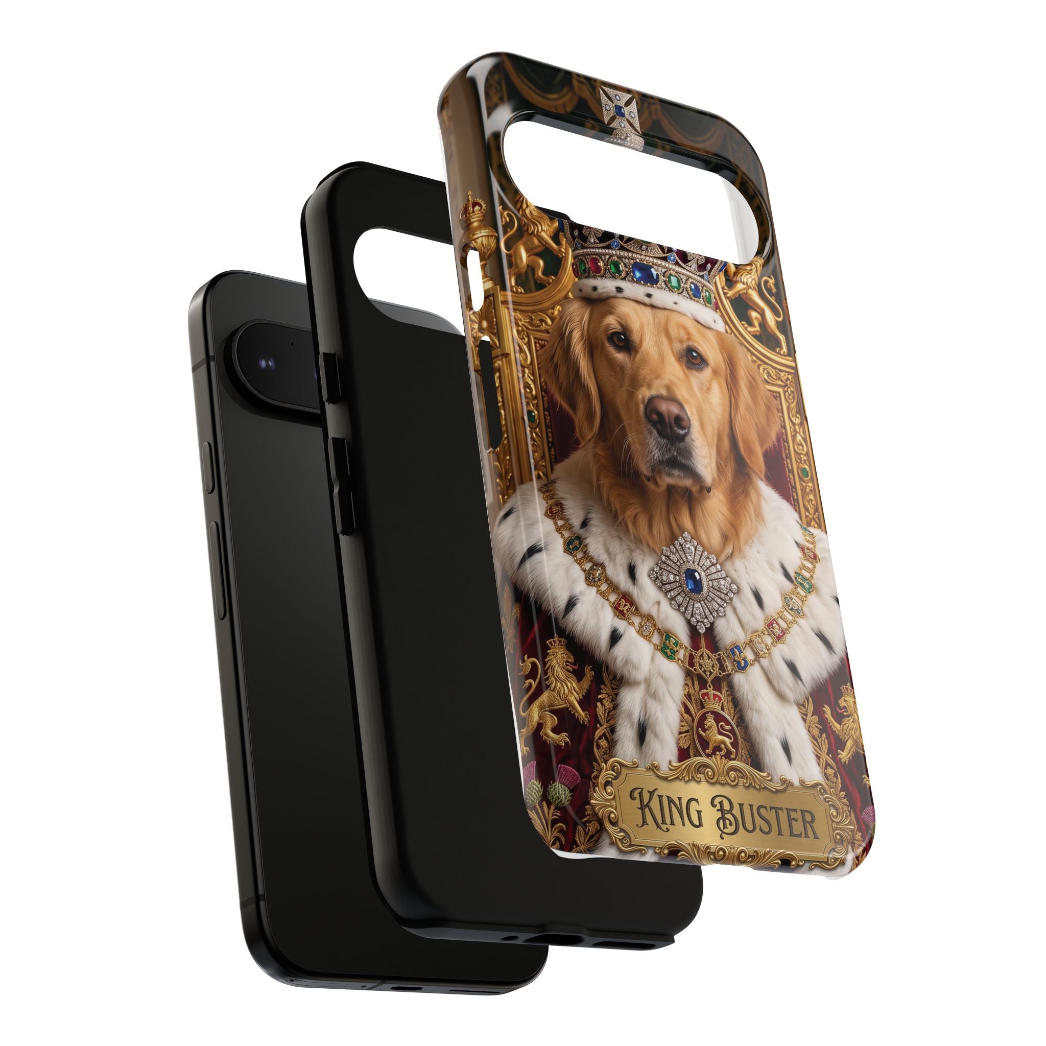 Custom Dog Portrait Phone Case | "King Buster" Regal Golden Retriever Protective Case