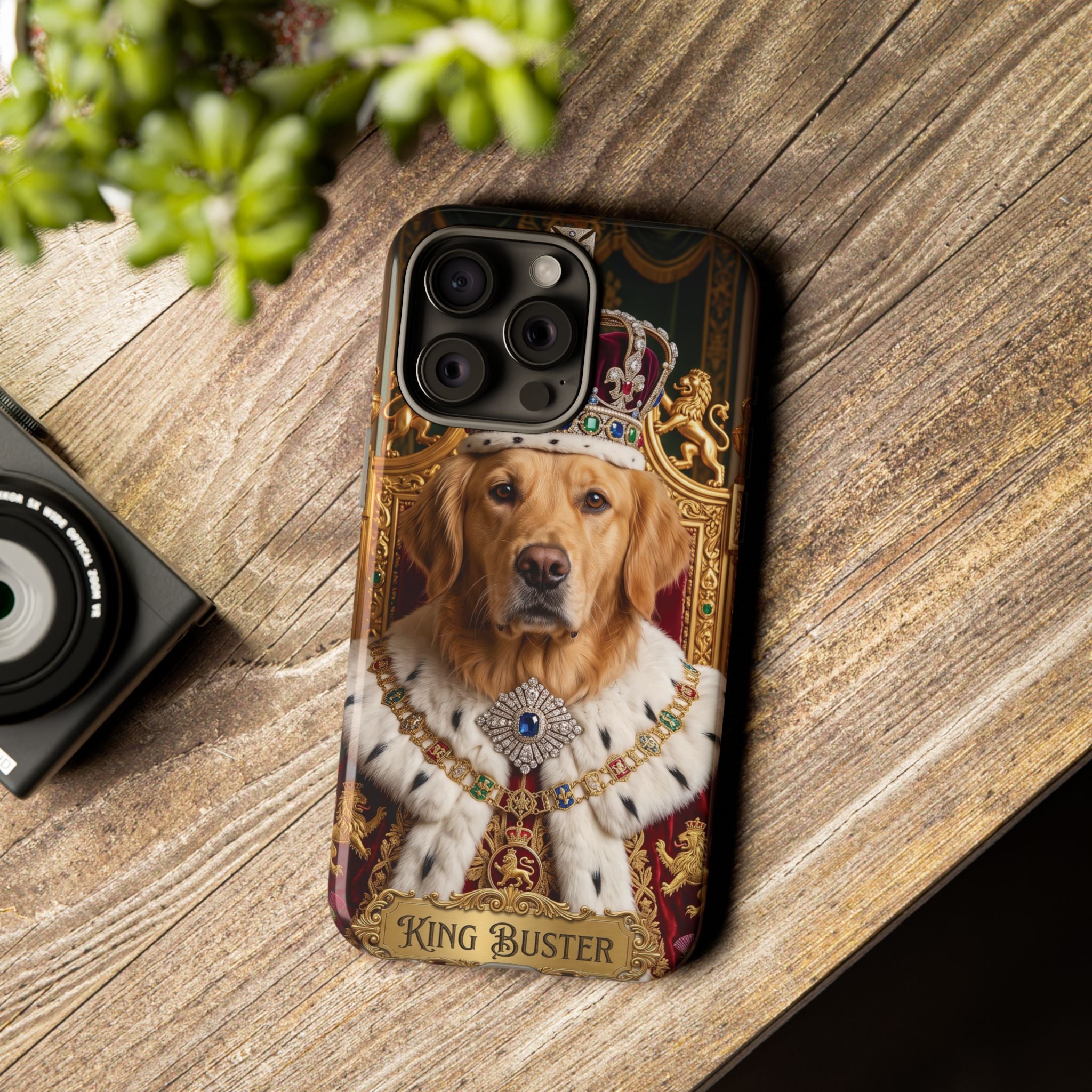 Custom Dog Portrait Phone Case | "King Buster" Regal Golden Retriever Protective Case