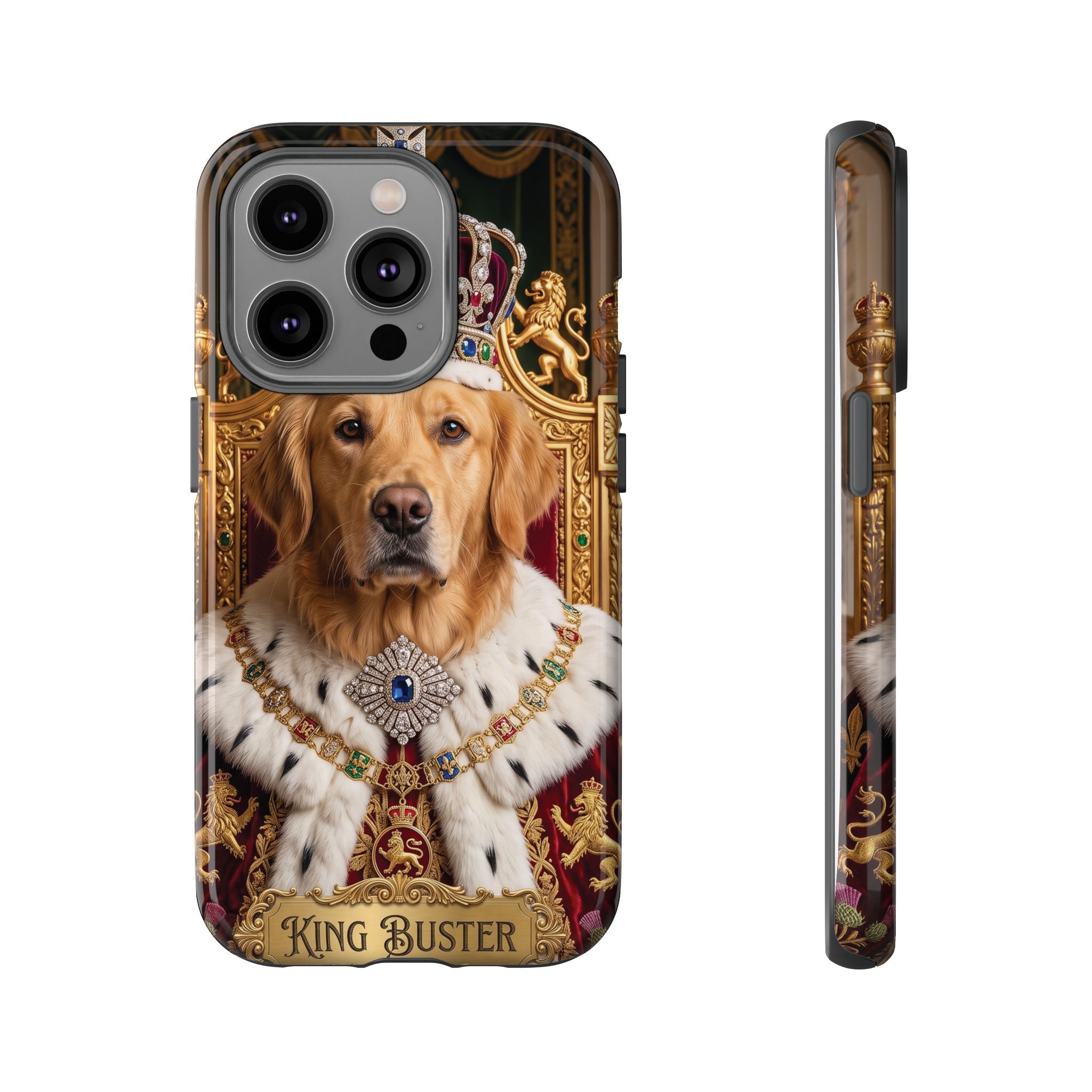 Custom Dog Portrait Phone Case | "King Buster" Regal Golden Retriever Protective Case