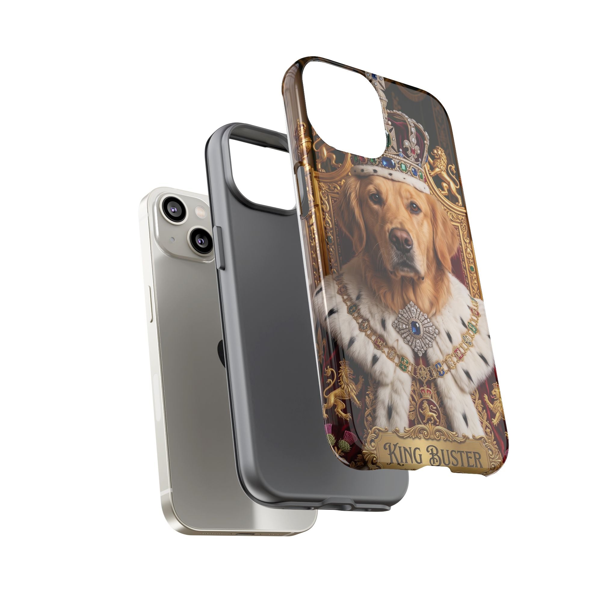 Custom Dog Portrait Phone Case | "King Buster" Regal Golden Retriever Protective Case