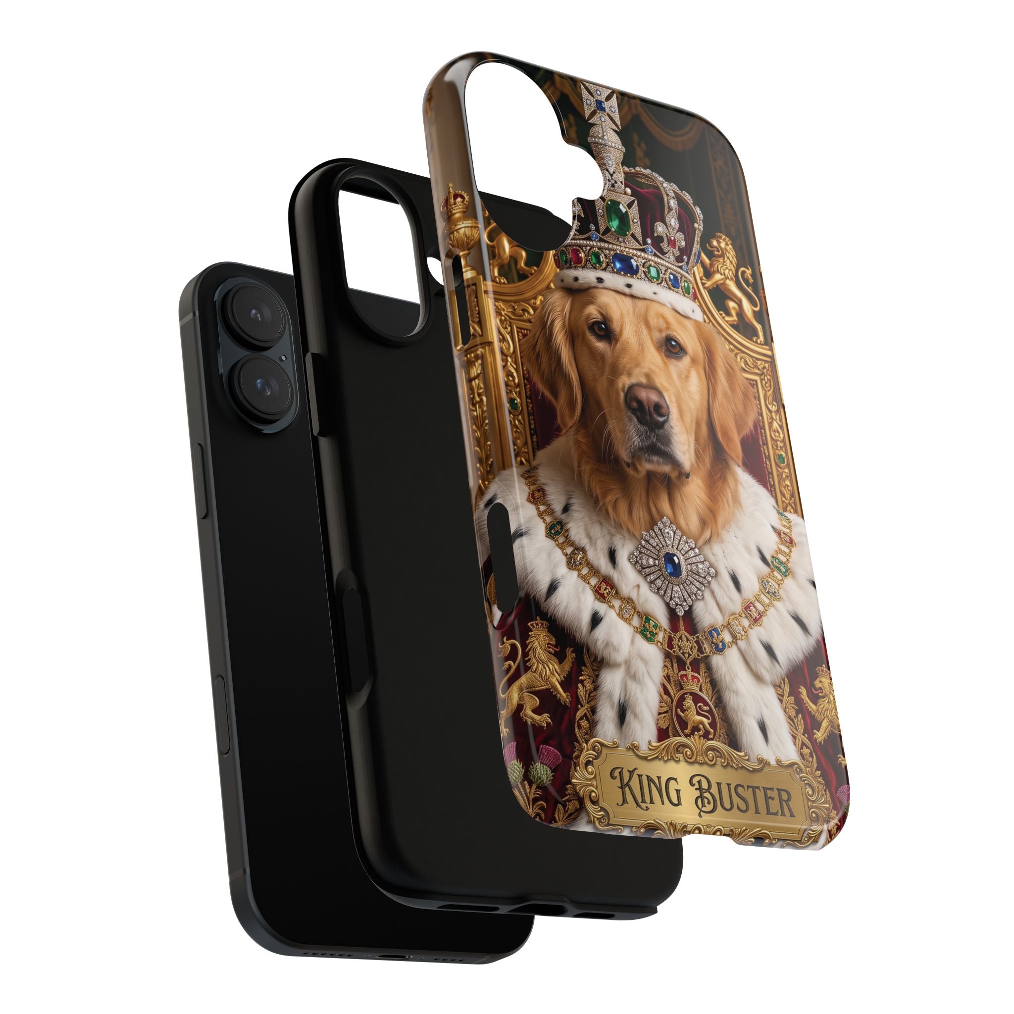 Custom Dog Portrait Phone Case | "King Buster" Regal Golden Retriever Protective Case