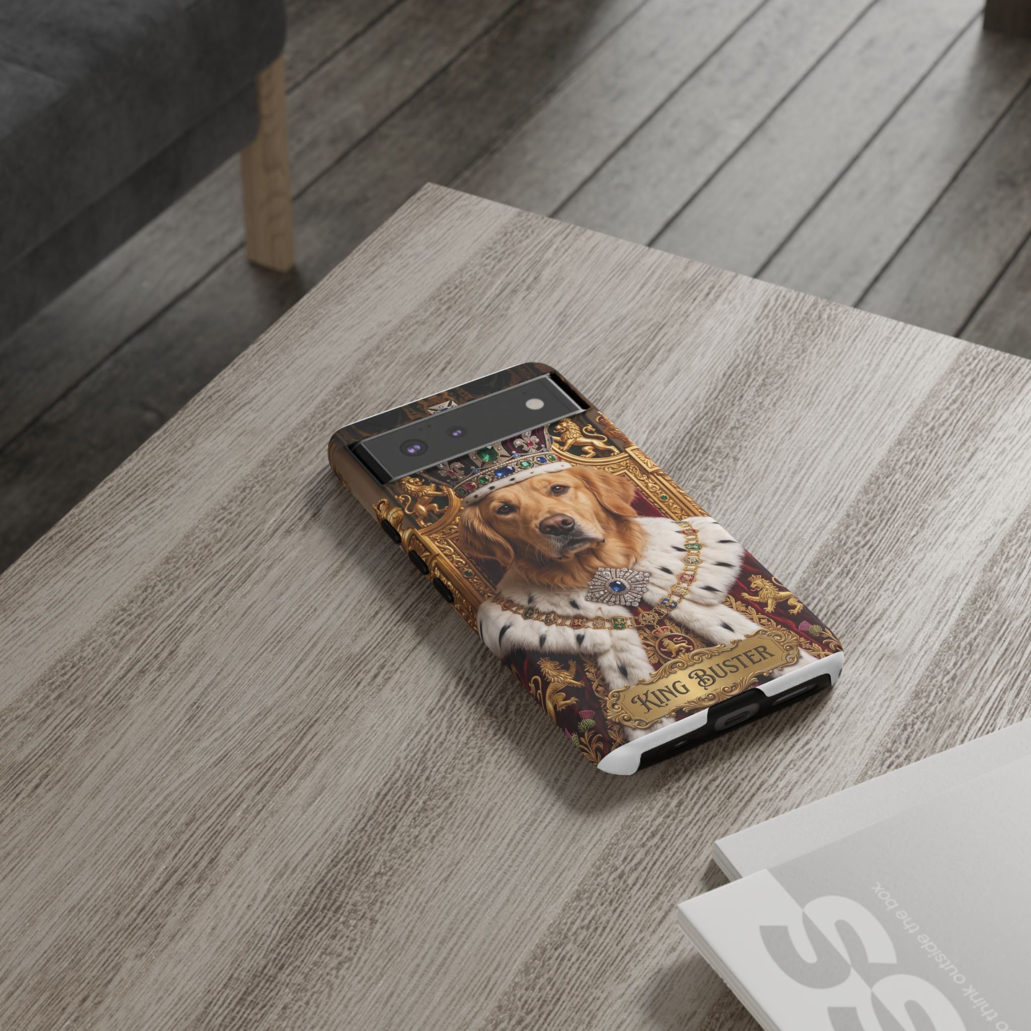 Custom Dog Portrait Phone Case | "King Buster" Regal Golden Retriever Protective Case
