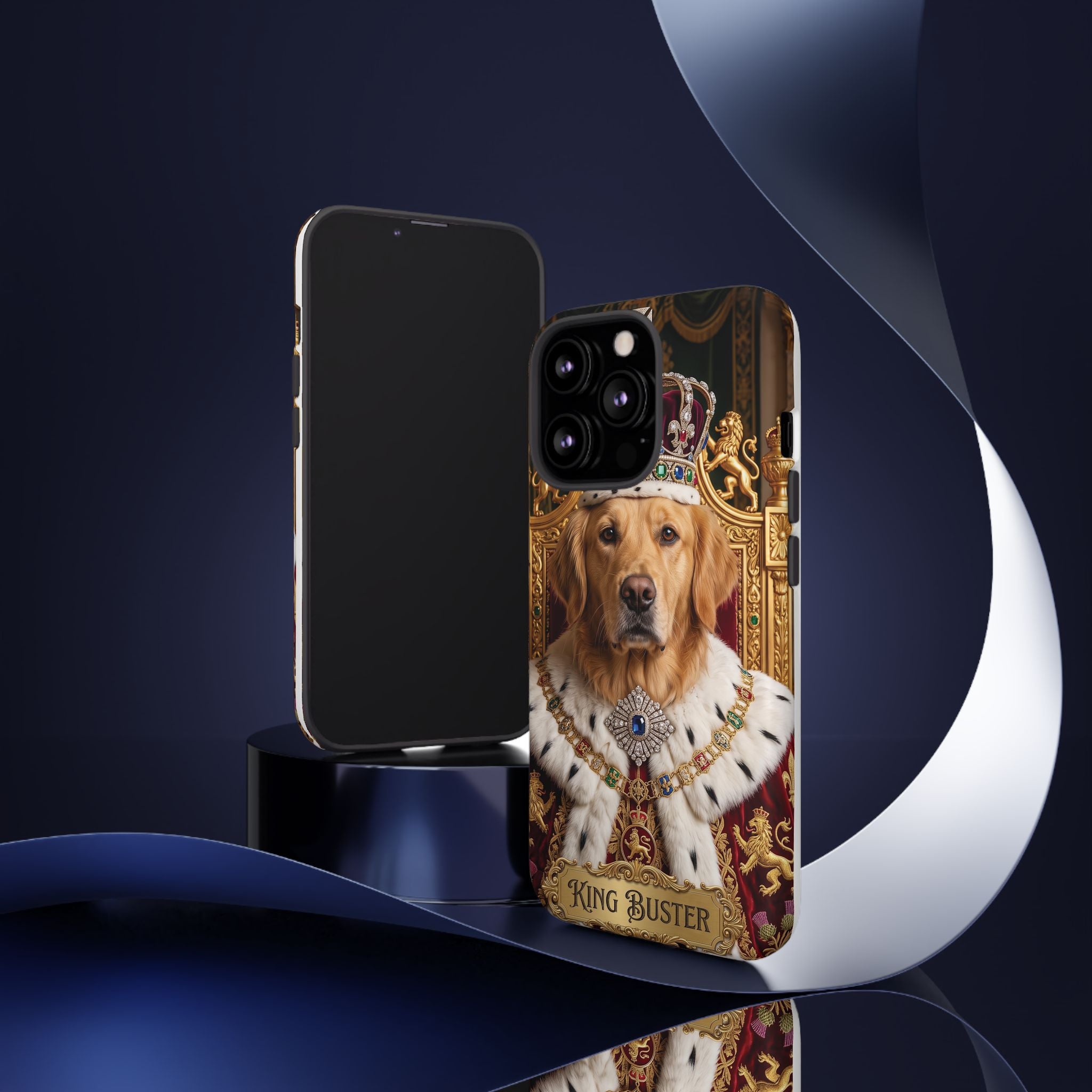 Custom Dog Portrait Phone Case | "King Buster" Regal Golden Retriever Protective Case