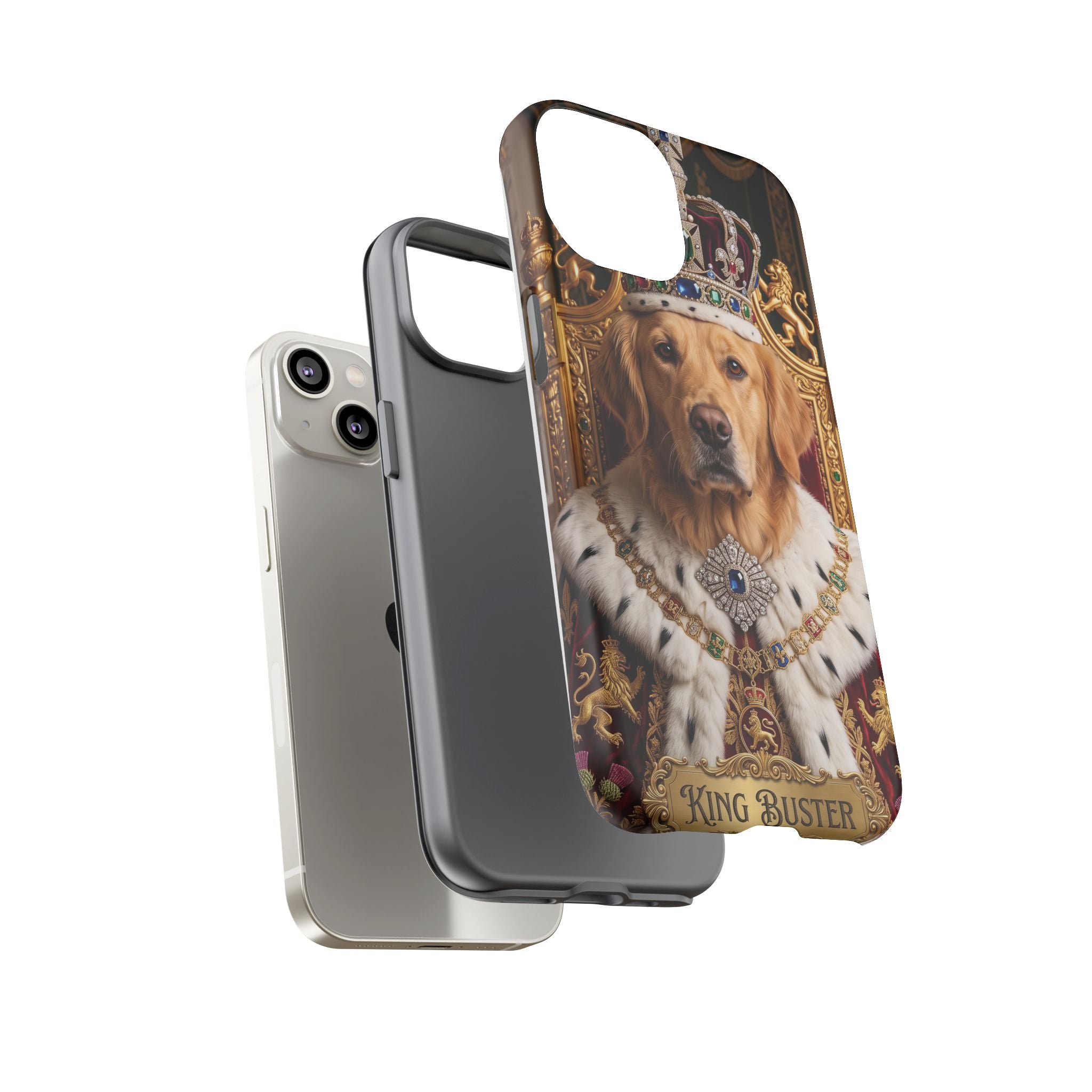 Custom Dog Portrait Phone Case | "King Buster" Regal Golden Retriever Protective Case
