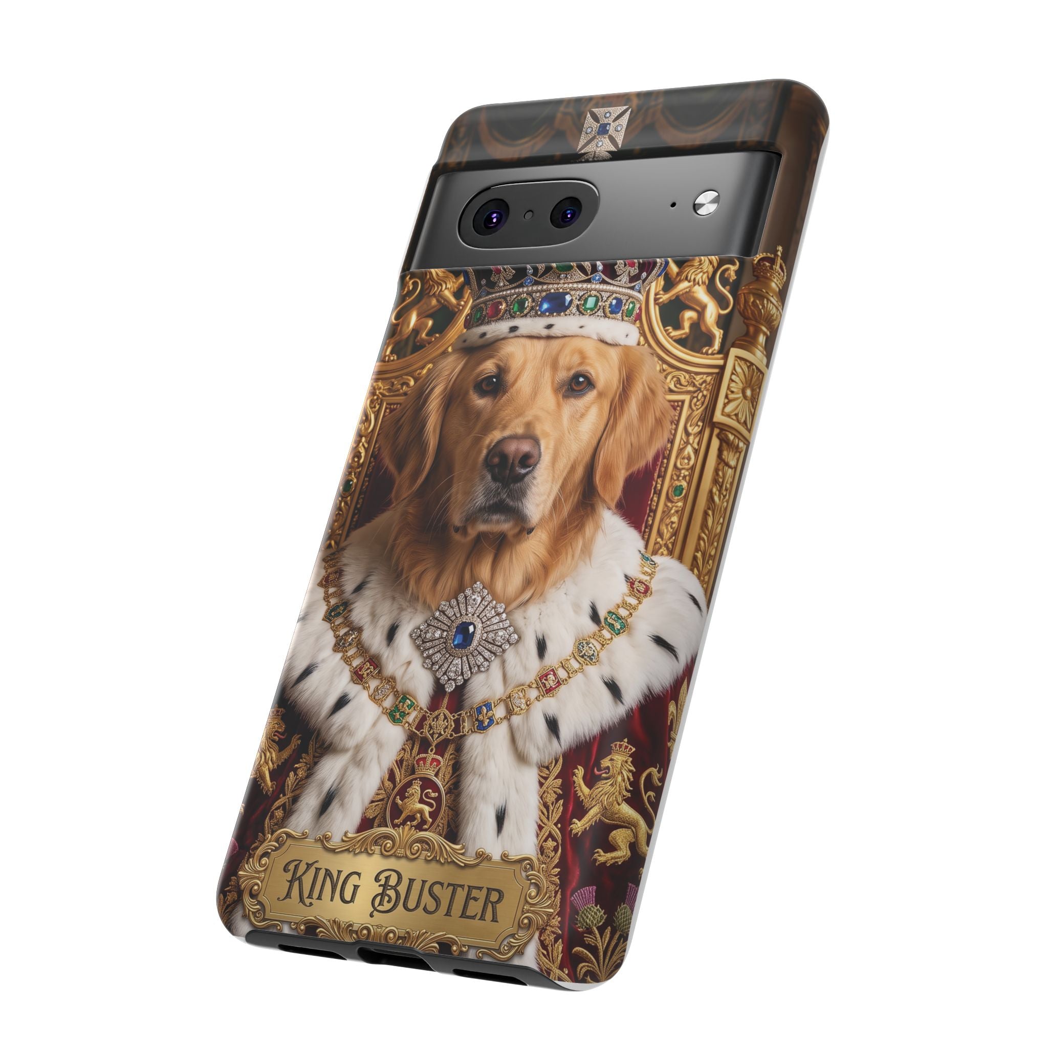Custom Dog Portrait Phone Case | "King Buster" Regal Golden Retriever Protective Case