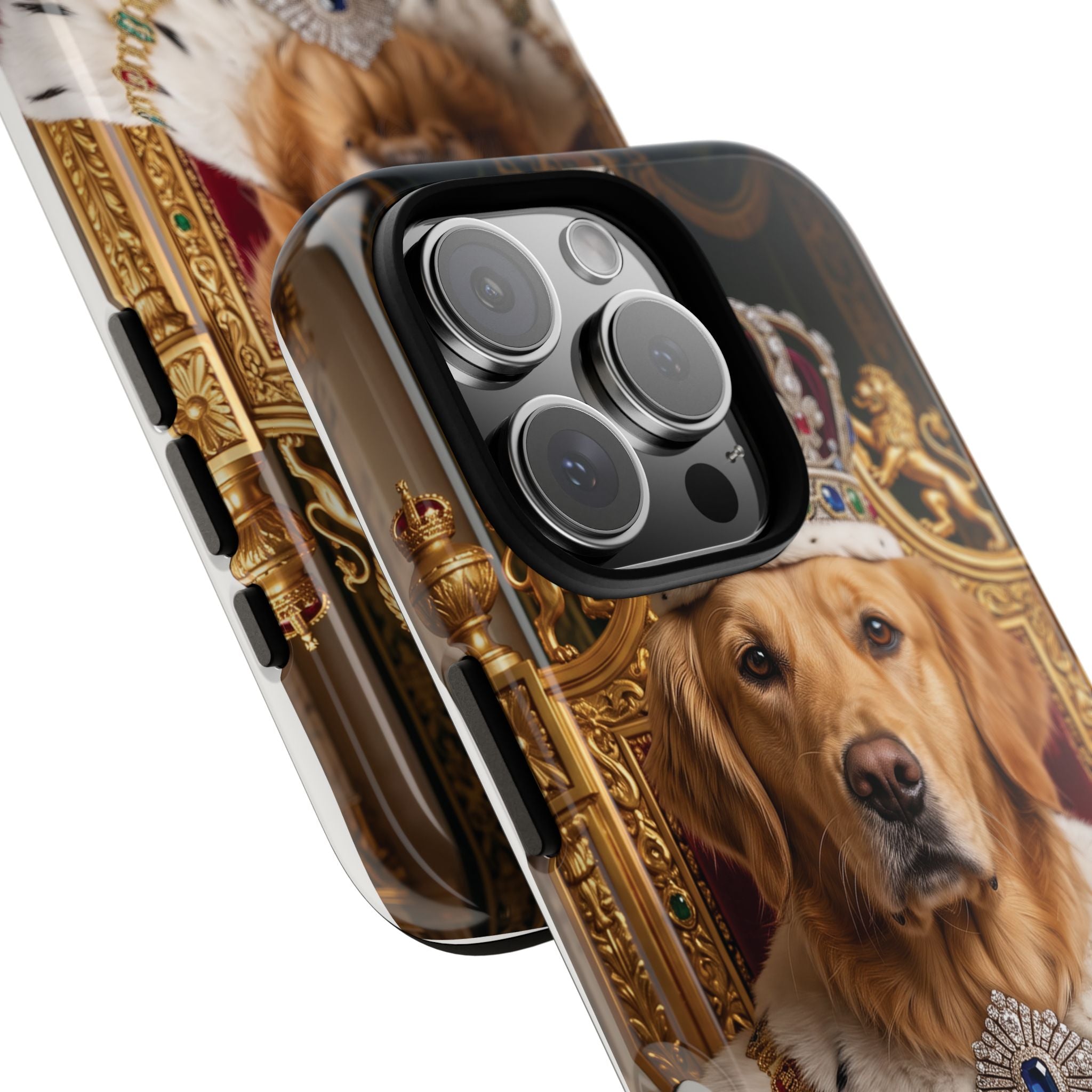 Custom Dog Portrait Phone Case | "King Buster" Regal Golden Retriever Protective Case