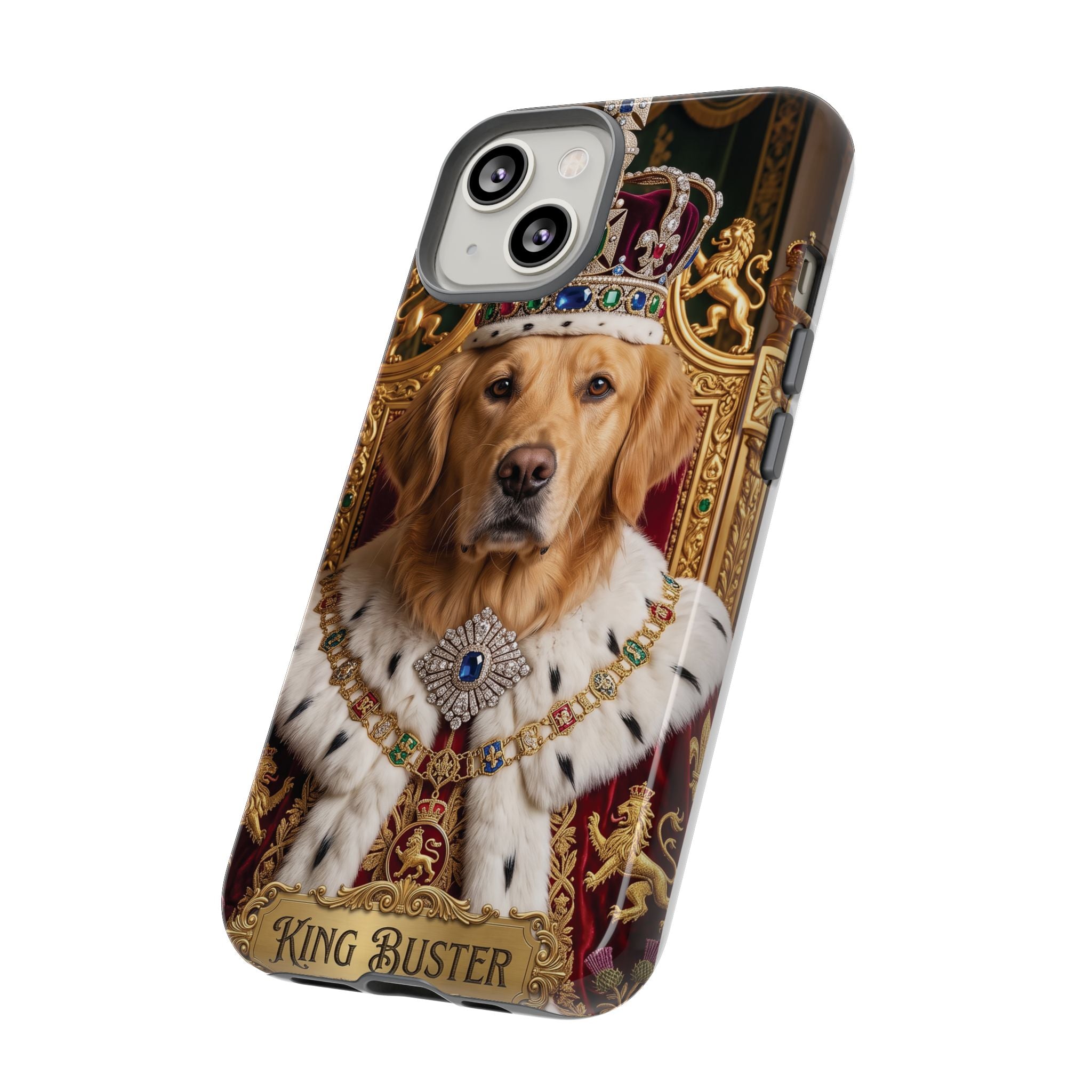 Custom Dog Portrait Phone Case | "King Buster" Regal Golden Retriever Protective Case