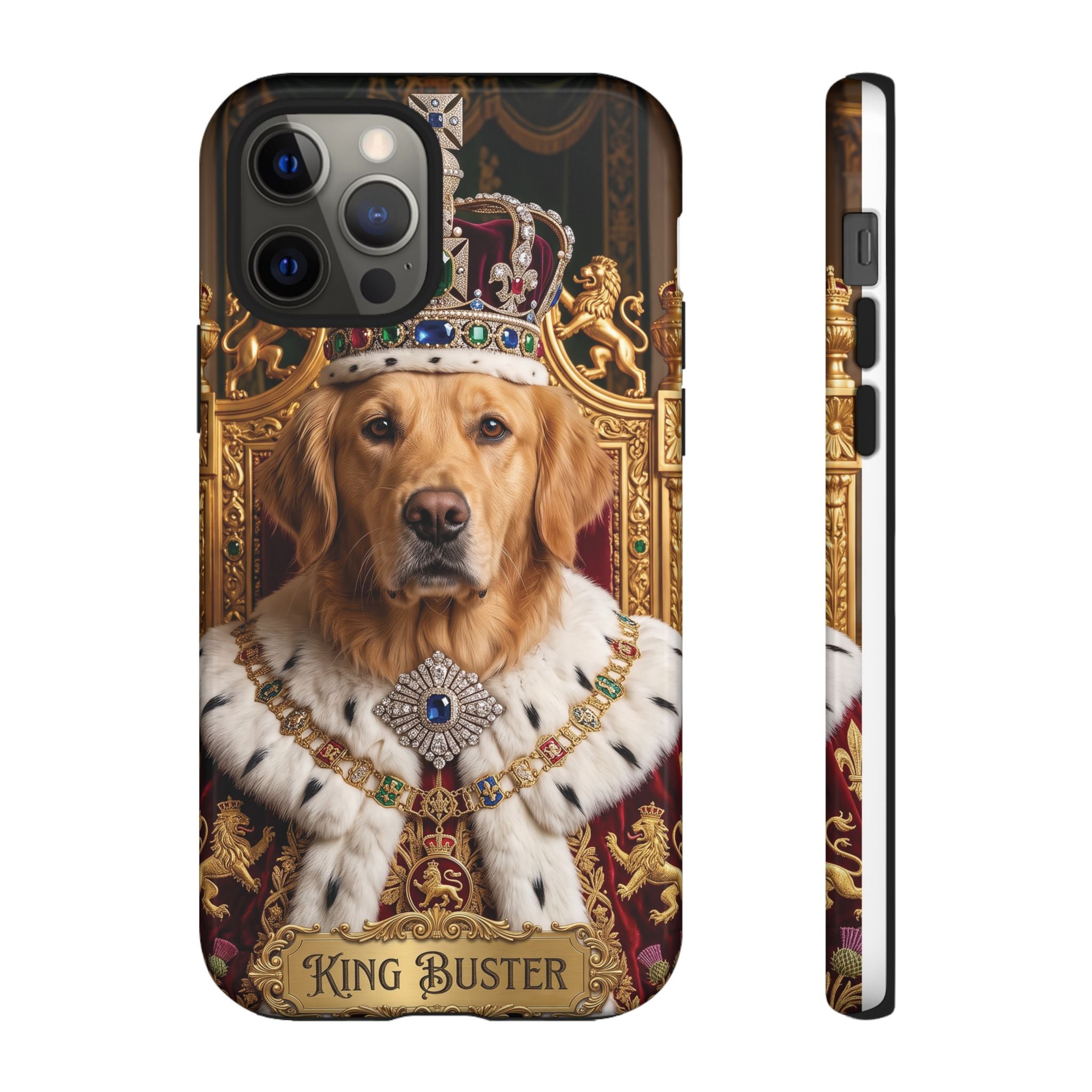 Custom Dog Portrait Phone Case | "King Buster" Regal Golden Retriever Protective Case