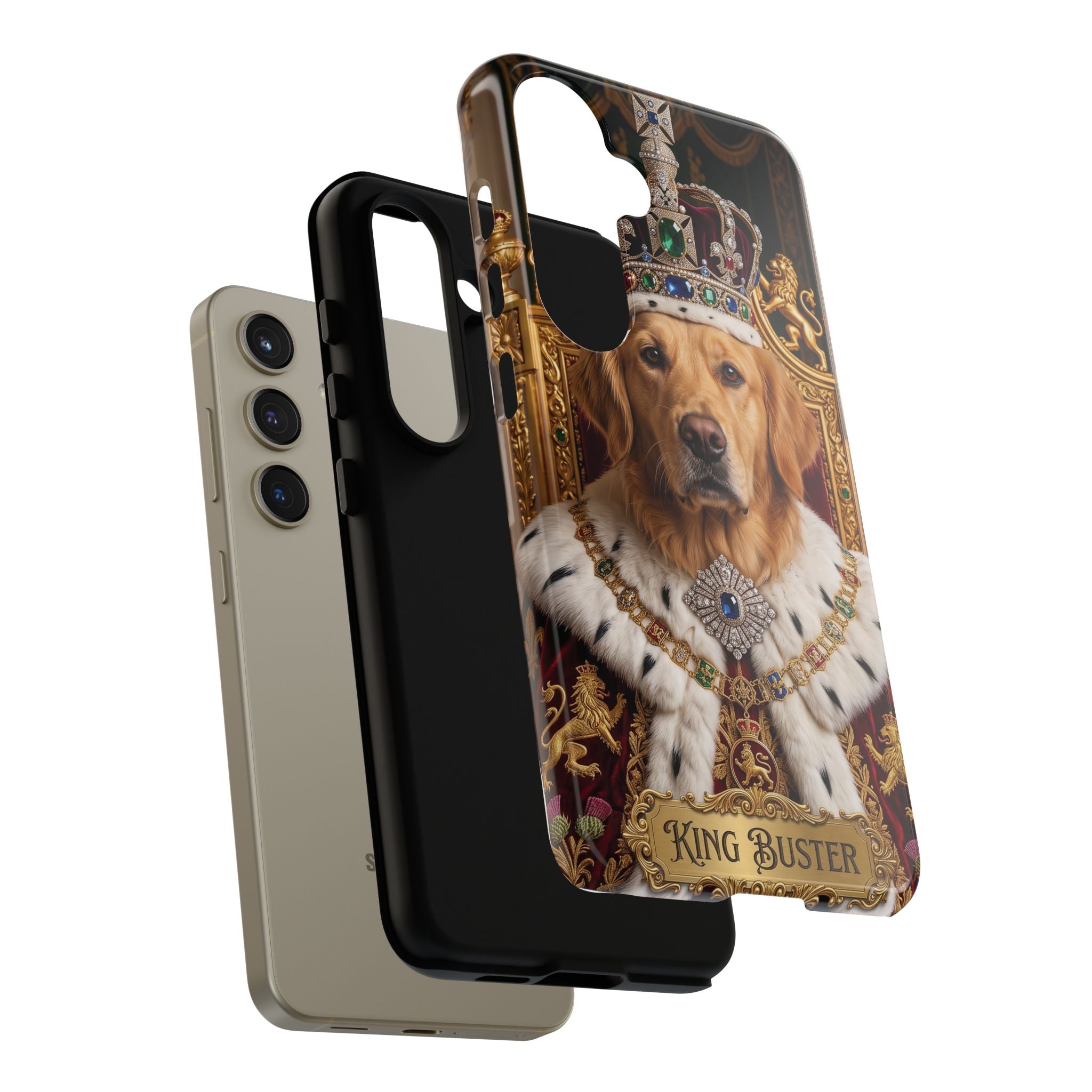 Custom Dog Portrait Phone Case | "King Buster" Regal Golden Retriever Protective Case