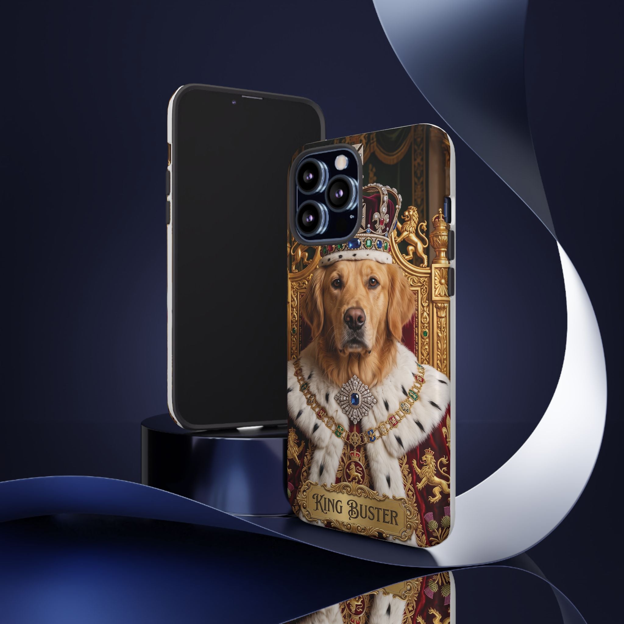 Custom Dog Portrait Phone Case | "King Buster" Regal Golden Retriever Protective Case