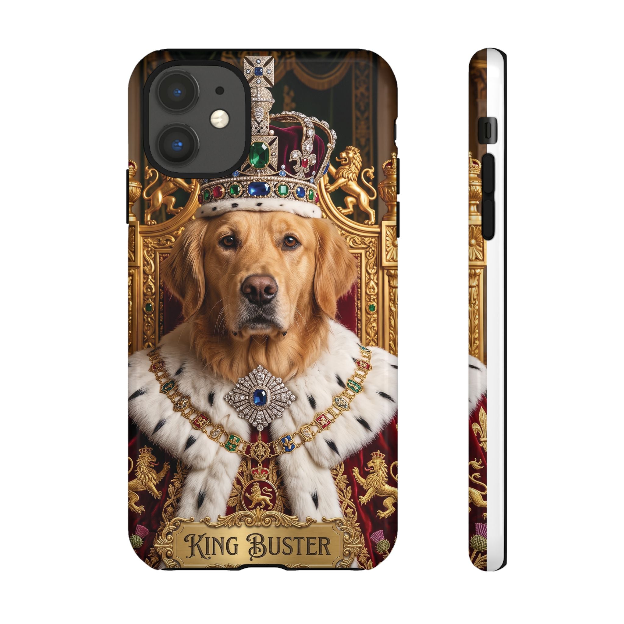 Custom Dog Portrait Phone Case | "King Buster" Regal Golden Retriever Protective Case