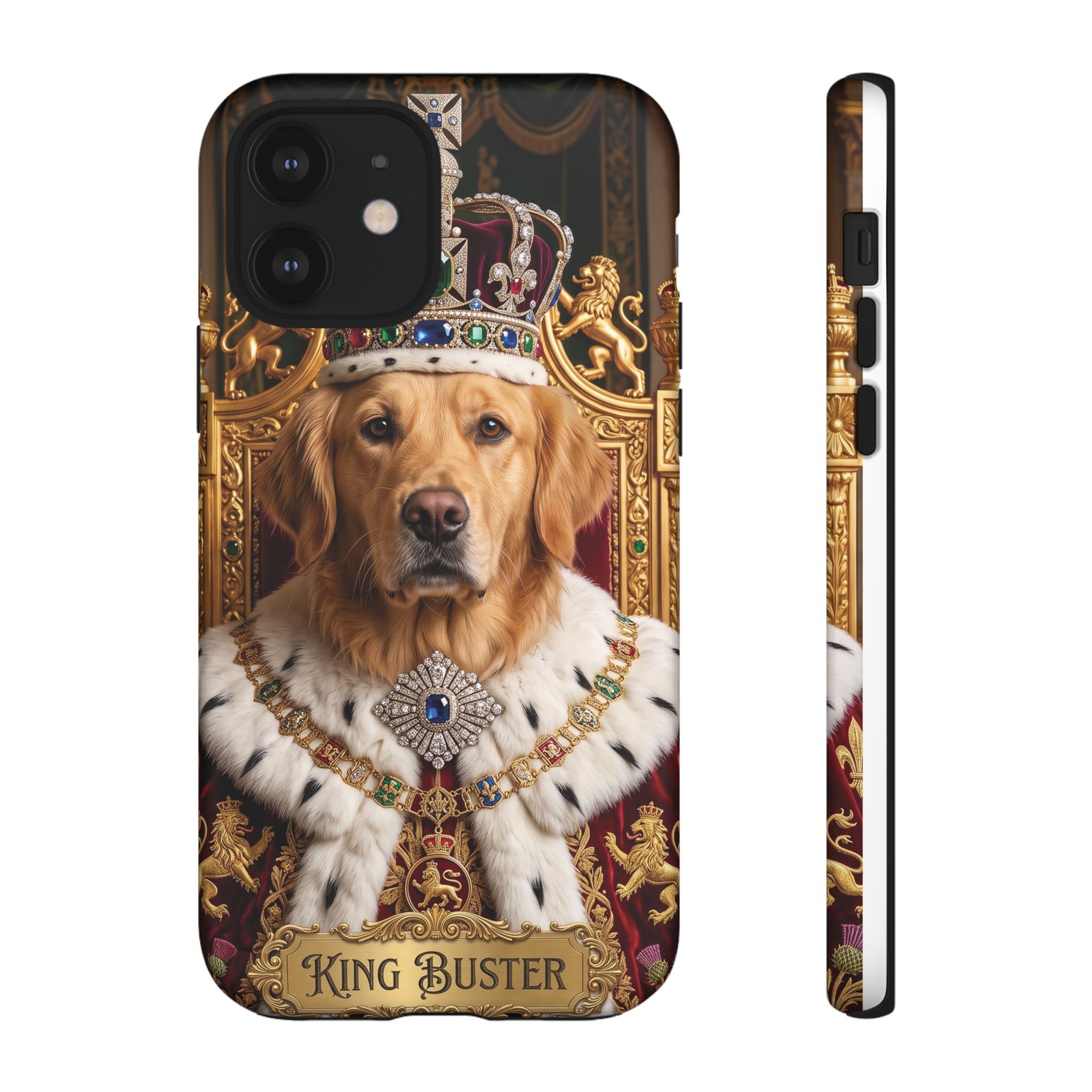 Custom Dog Portrait Phone Case | "King Buster" Regal Golden Retriever Protective Case