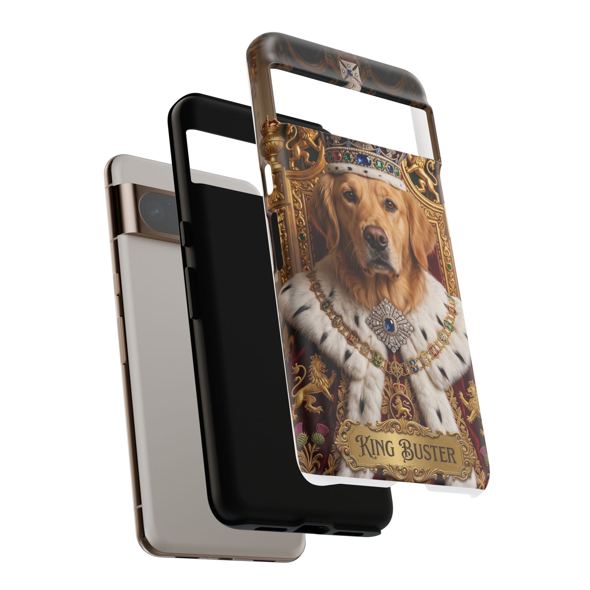Custom Dog Portrait Phone Case | "King Buster" Regal Golden Retriever Protective Case