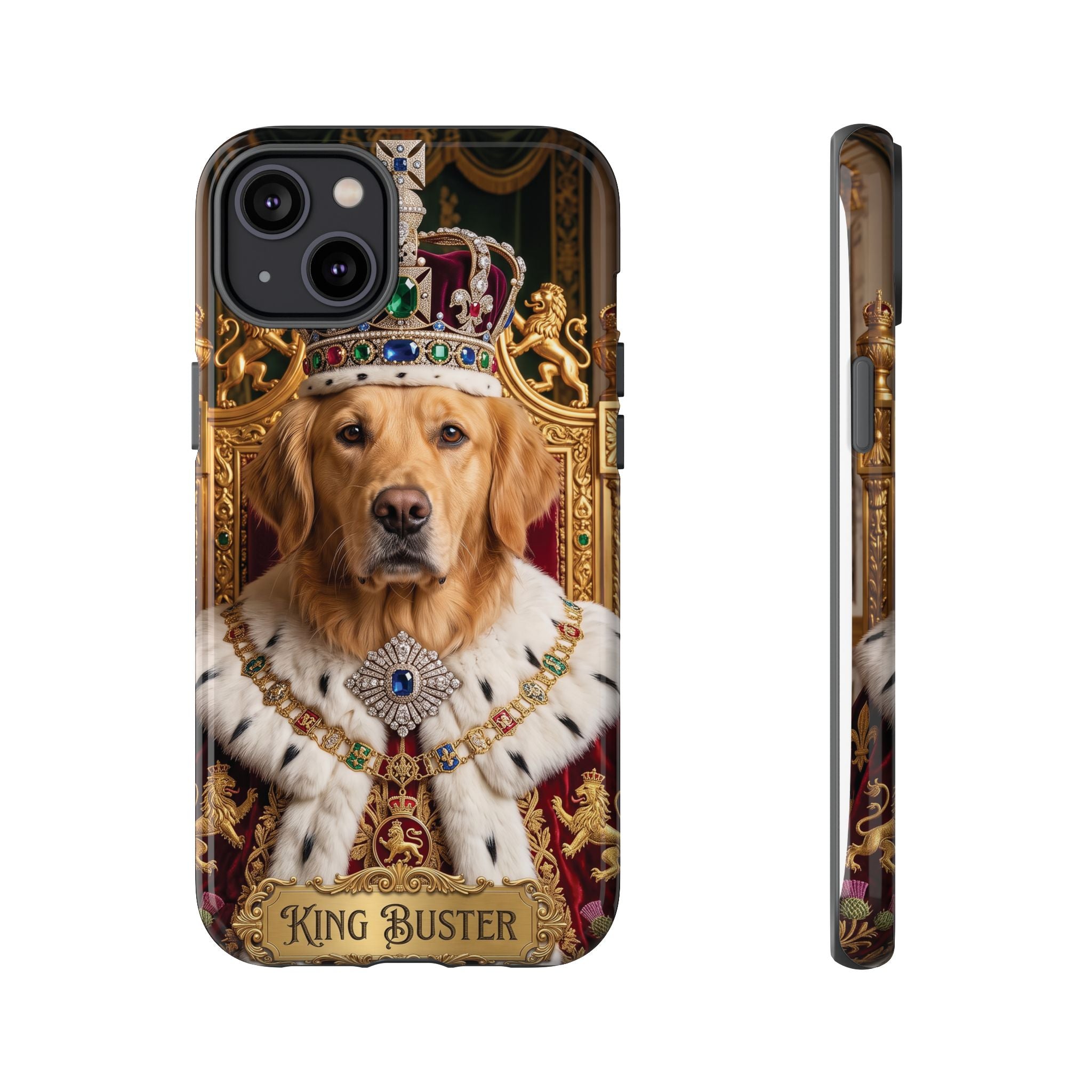 Custom Dog Portrait Phone Case | "King Buster" Regal Golden Retriever Protective Case