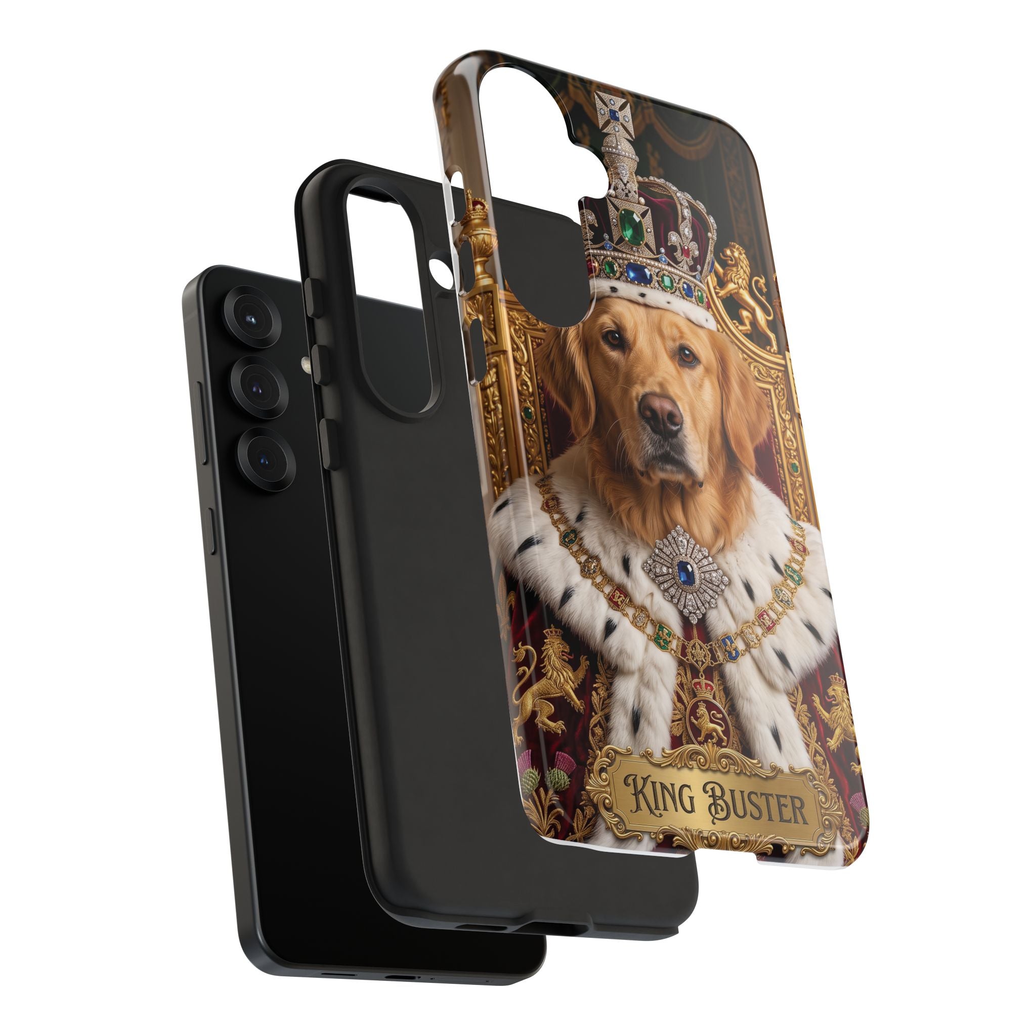 Custom Dog Portrait Phone Case | "King Buster" Regal Golden Retriever Protective Case