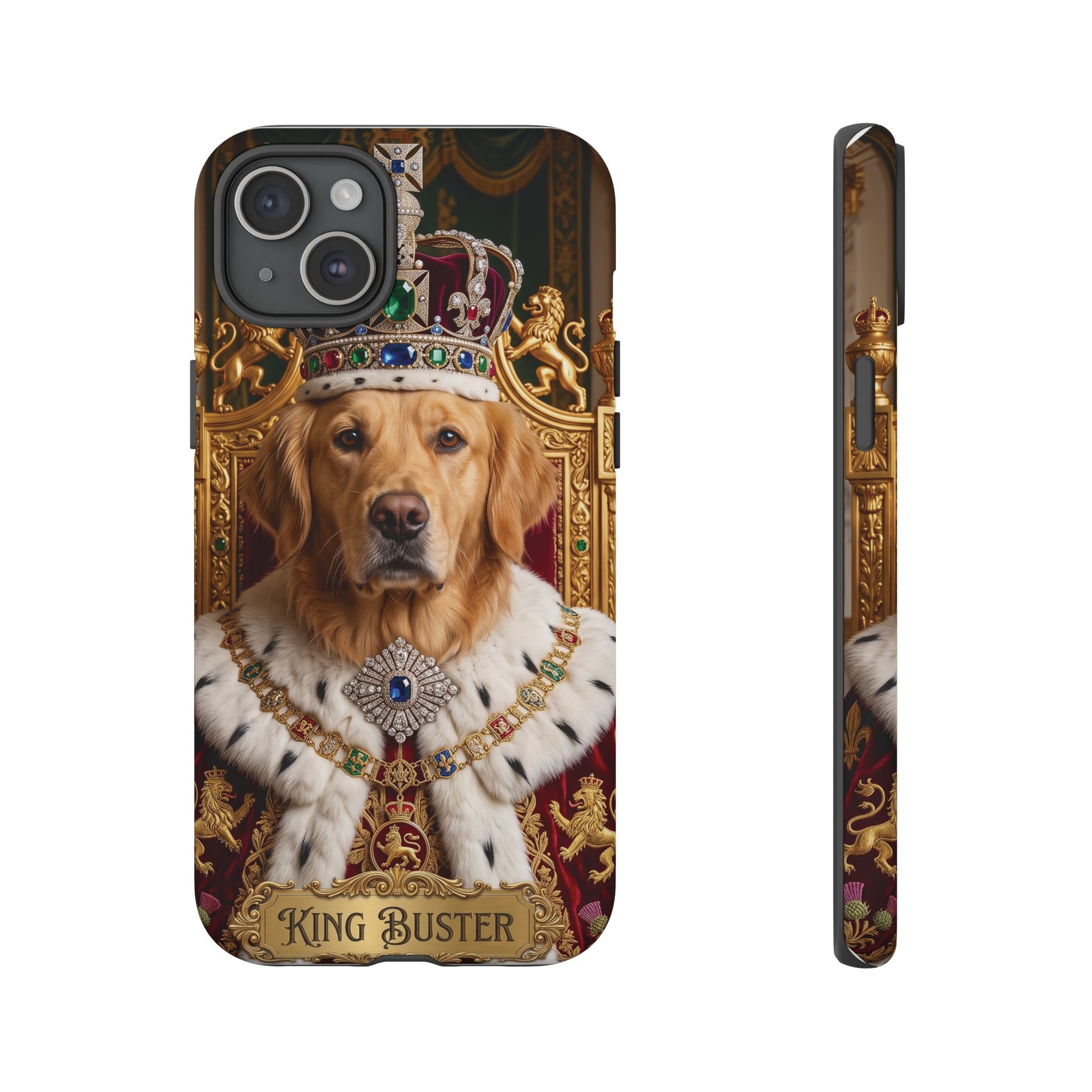 Custom Dog Portrait Phone Case | "King Buster" Regal Golden Retriever Protective Case
