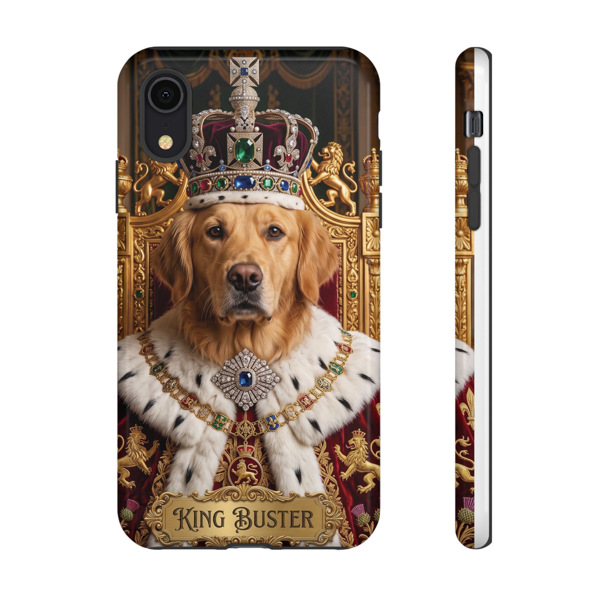 Custom Dog Portrait Phone Case | "King Buster" Regal Golden Retriever Protective Case