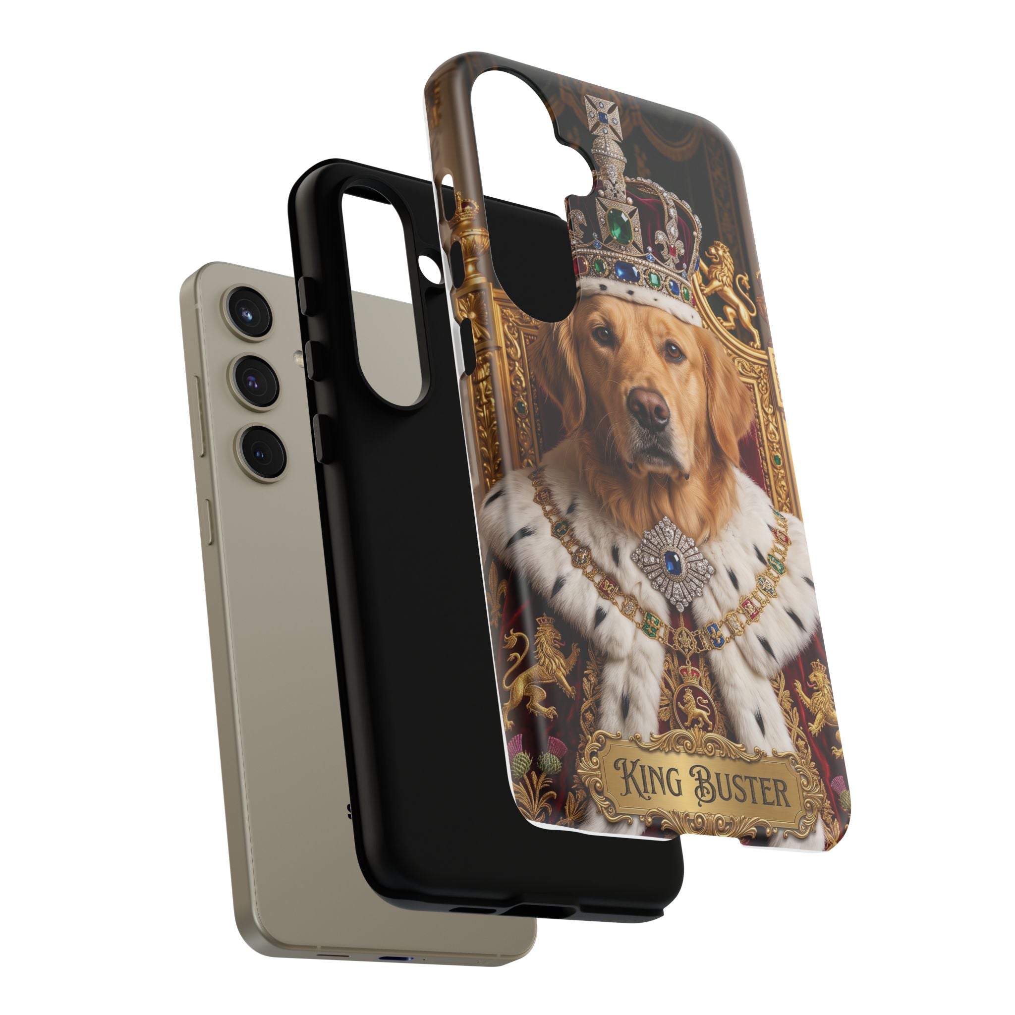 Custom Dog Portrait Phone Case | "King Buster" Regal Golden Retriever Protective Case