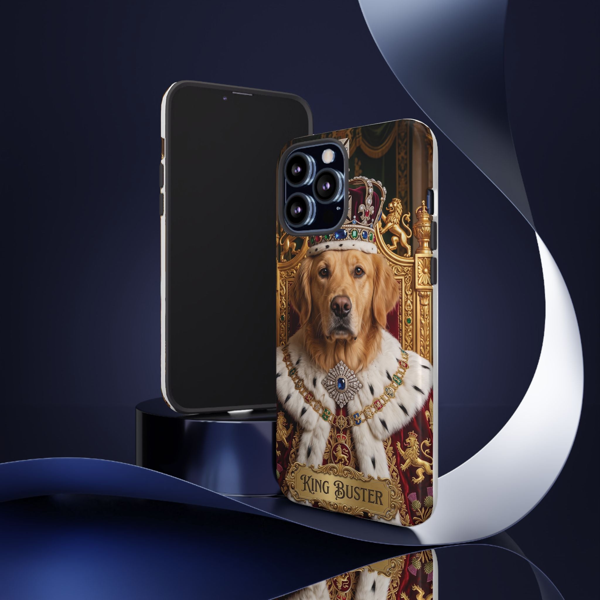 Custom Dog Portrait Phone Case | "King Buster" Regal Golden Retriever Protective Case