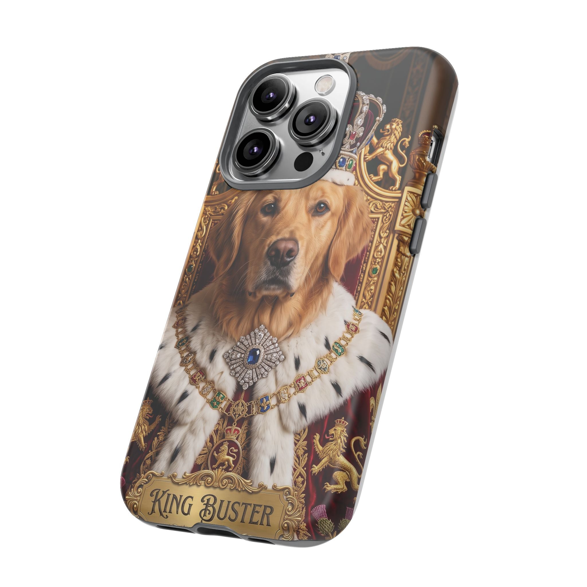 Custom Dog Portrait Phone Case | "King Buster" Regal Golden Retriever Protective Case