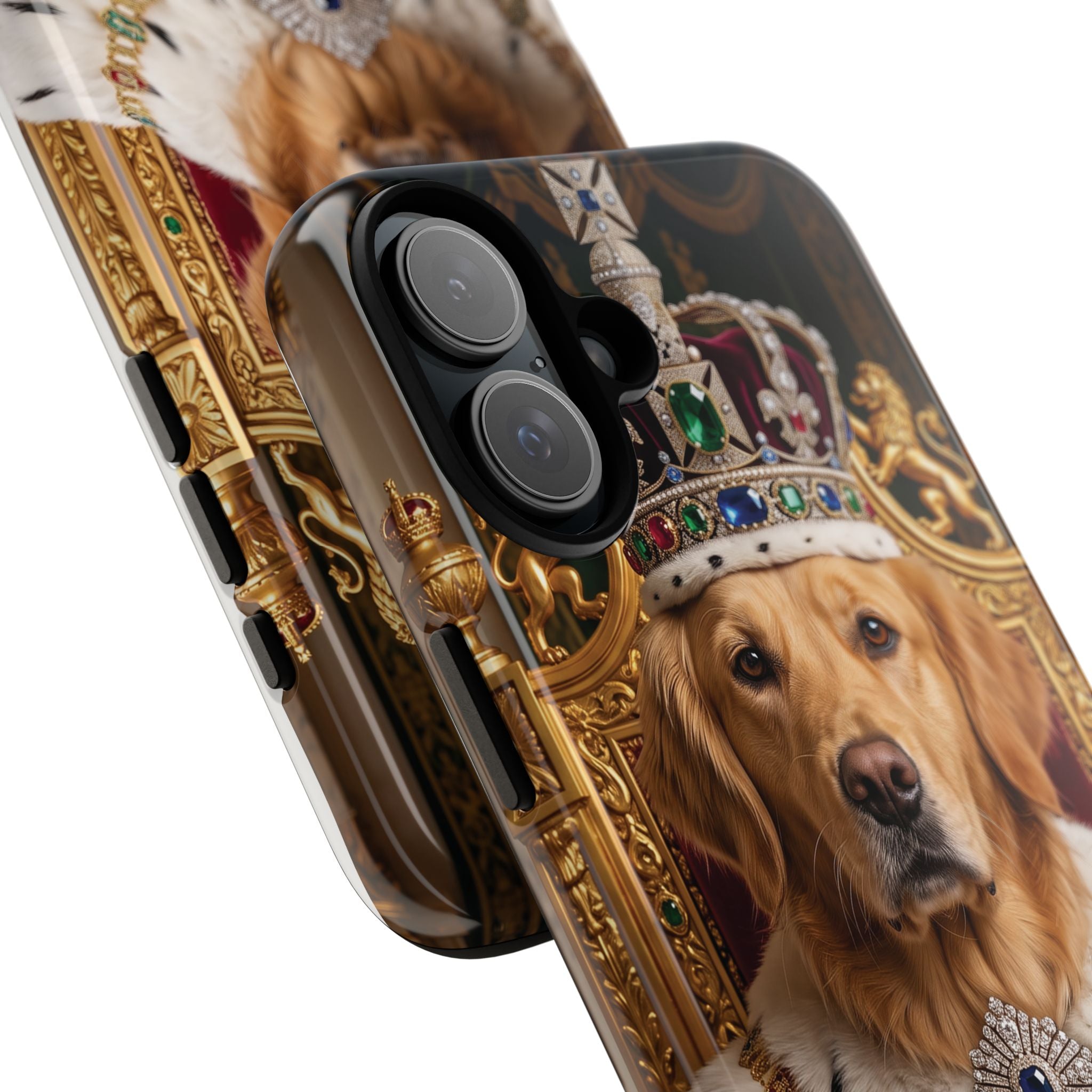 Custom Dog Portrait Phone Case | "King Buster" Regal Golden Retriever Protective Case