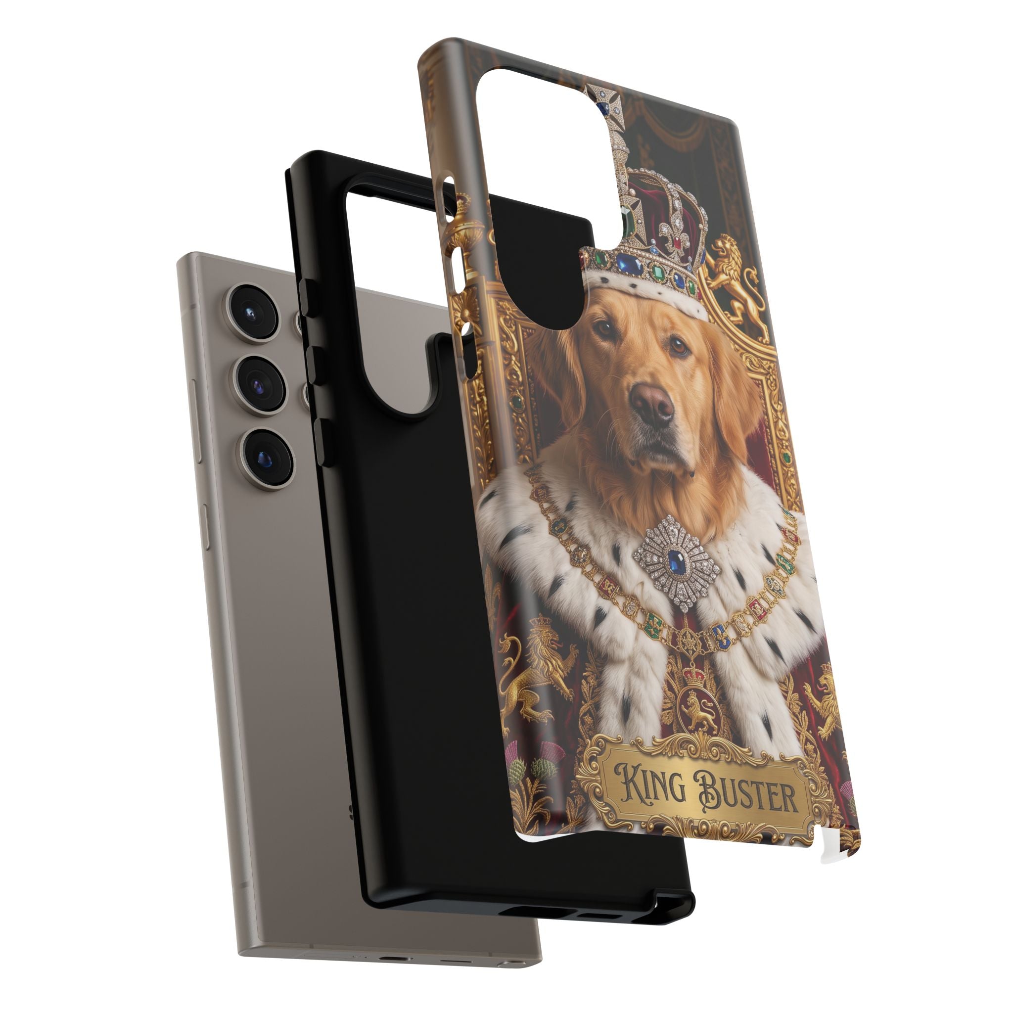 Custom Dog Portrait Phone Case | "King Buster" Regal Golden Retriever Protective Case