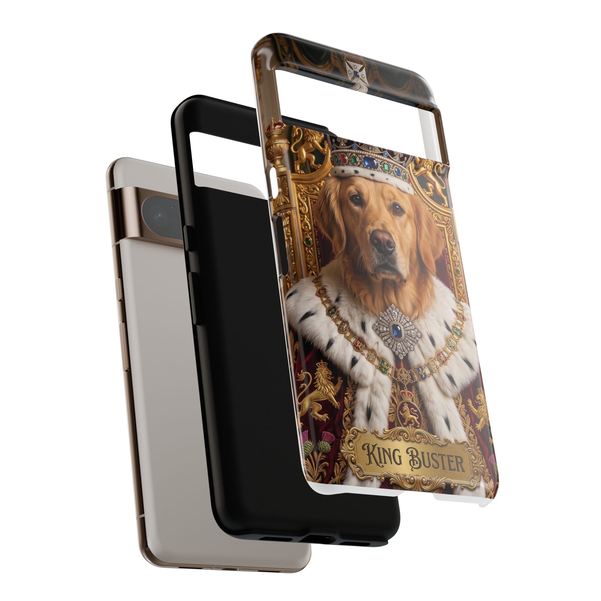 Custom Dog Portrait Phone Case | "King Buster" Regal Golden Retriever Protective Case