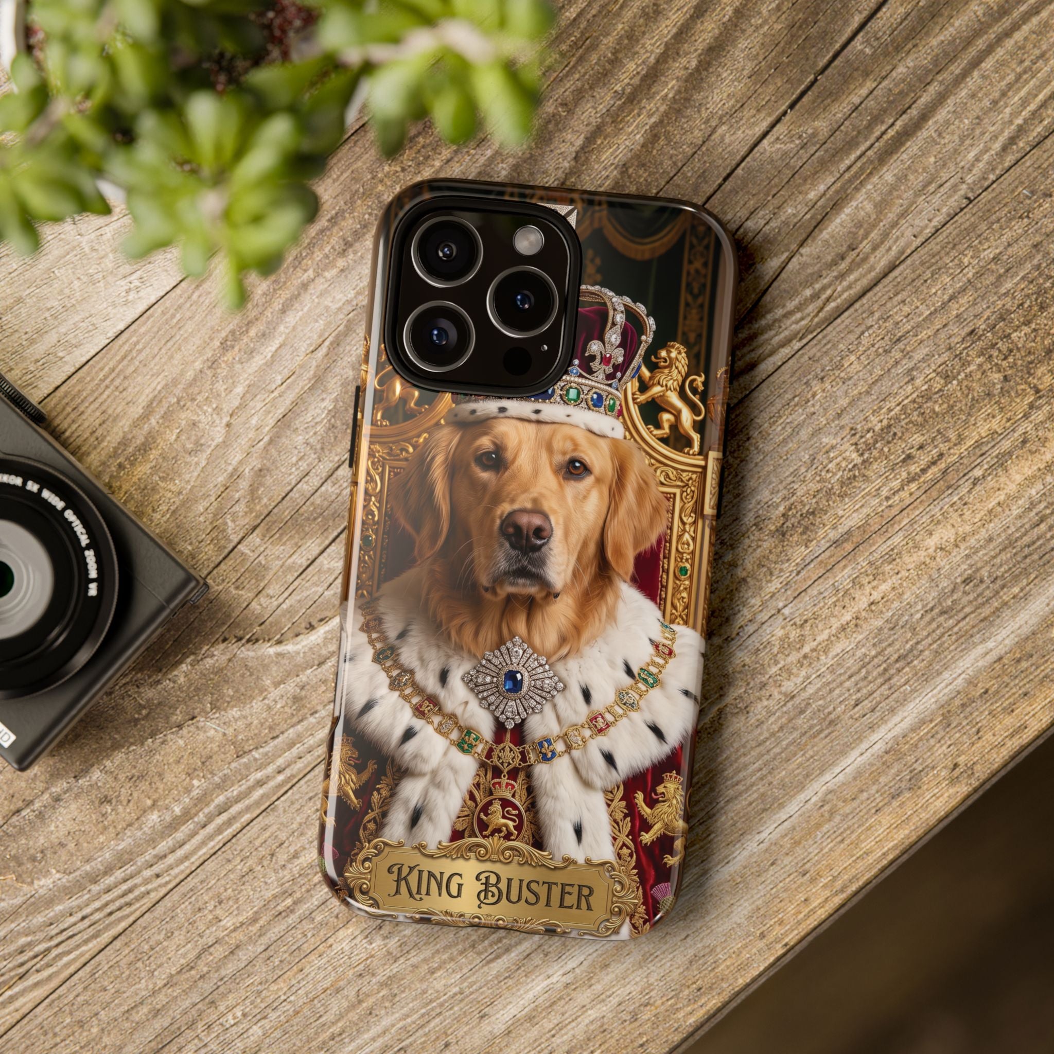 Custom Dog Portrait Phone Case | "King Buster" Regal Golden Retriever Protective Case