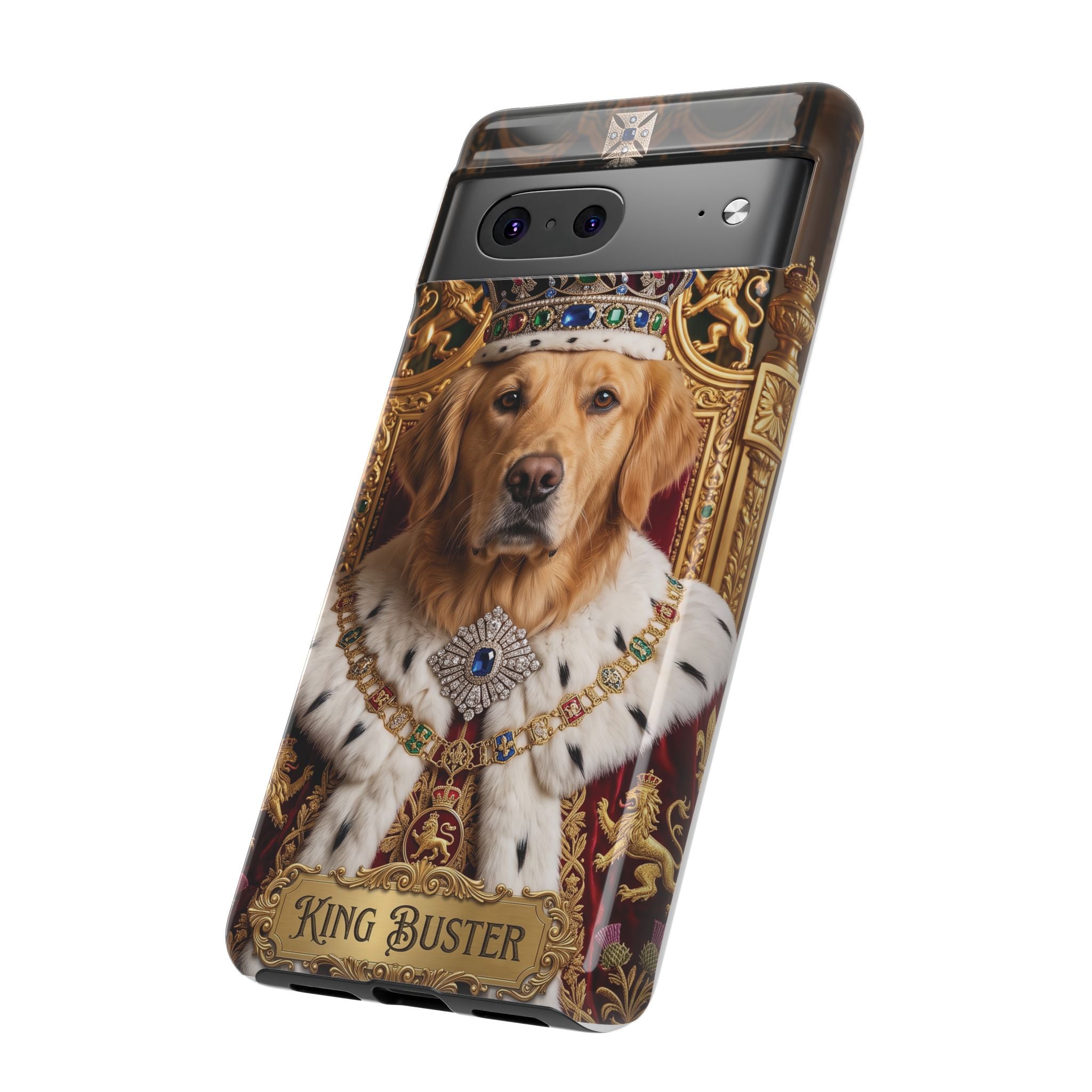 Custom Dog Portrait Phone Case | "King Buster" Regal Golden Retriever Protective Case