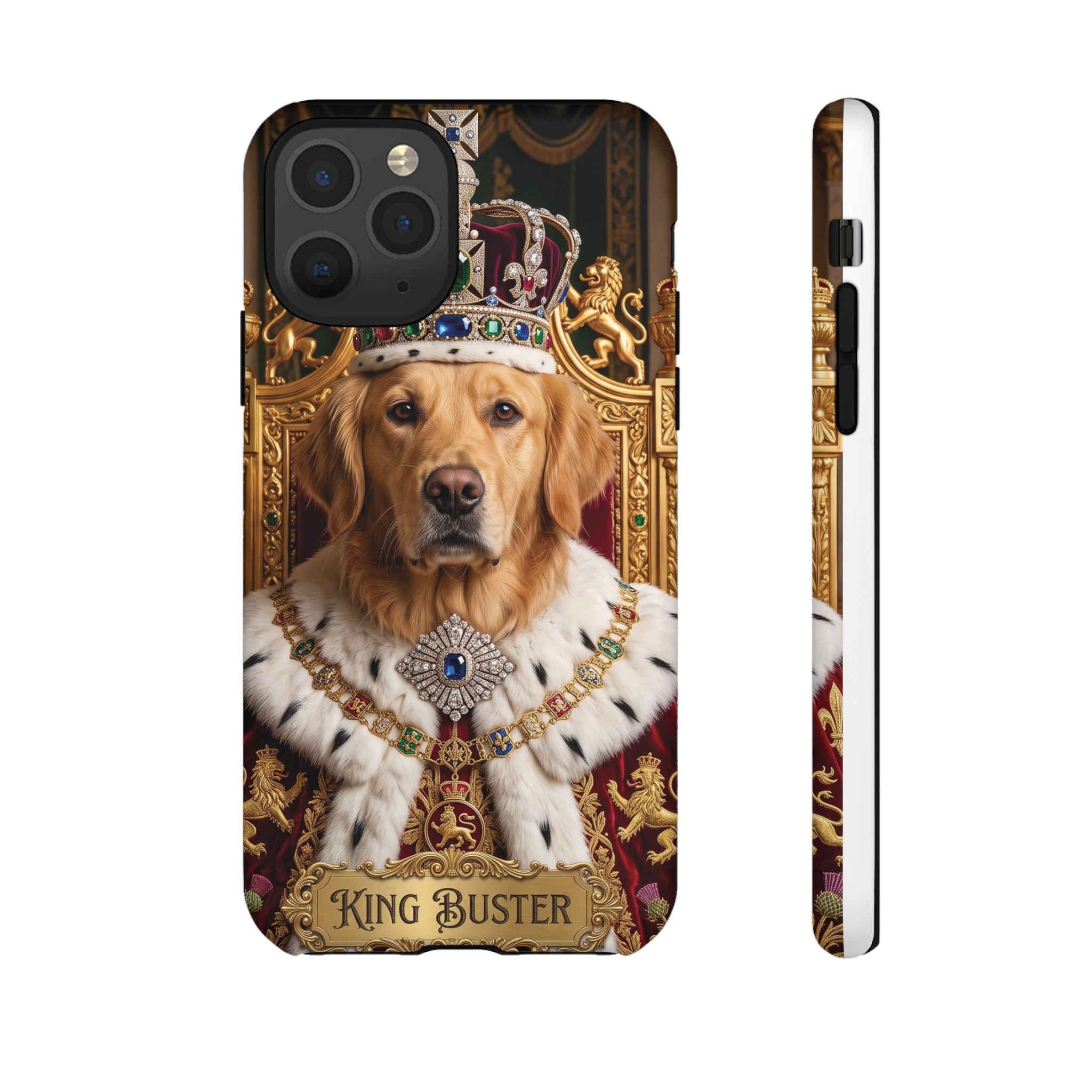 Custom Dog Portrait Phone Case | "King Buster" Regal Golden Retriever Protective Case