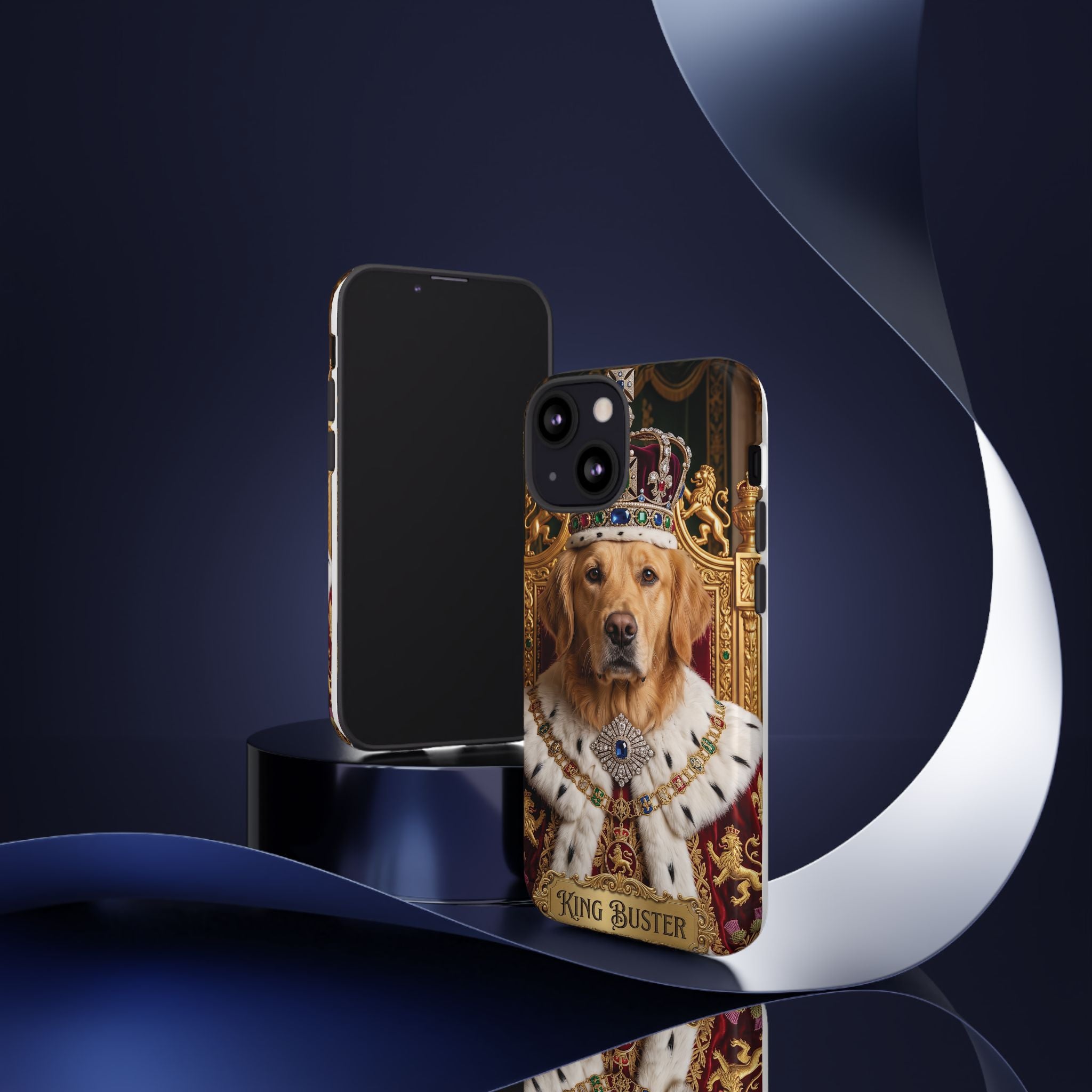 Custom Dog Portrait Phone Case | "King Buster" Regal Golden Retriever Protective Case