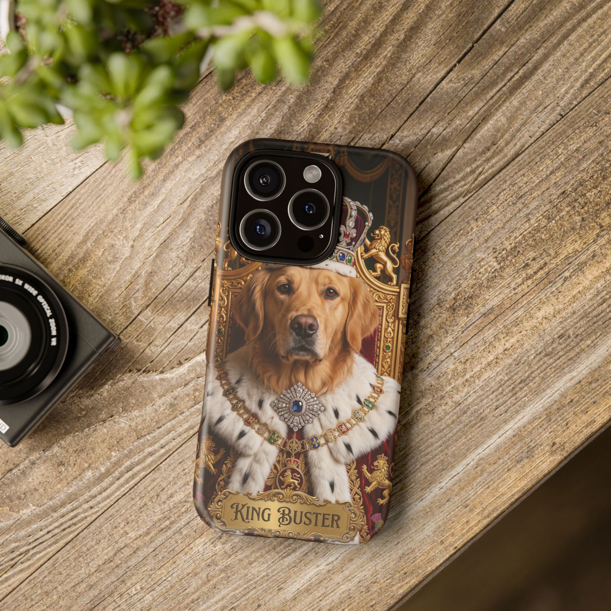 Custom Dog Portrait Phone Case | "King Buster" Regal Golden Retriever Protective Case