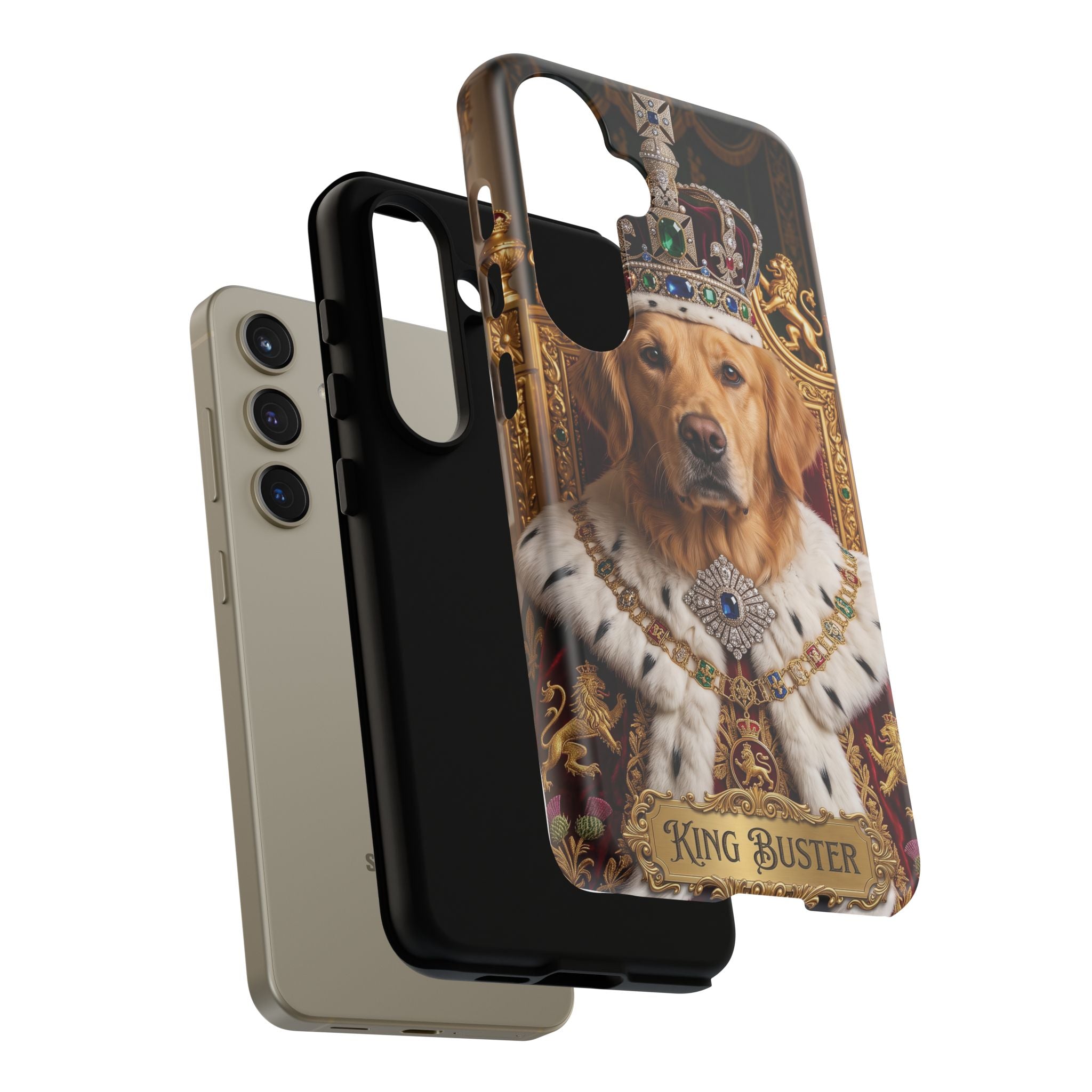 Custom Dog Portrait Phone Case | "King Buster" Regal Golden Retriever Protective Case
