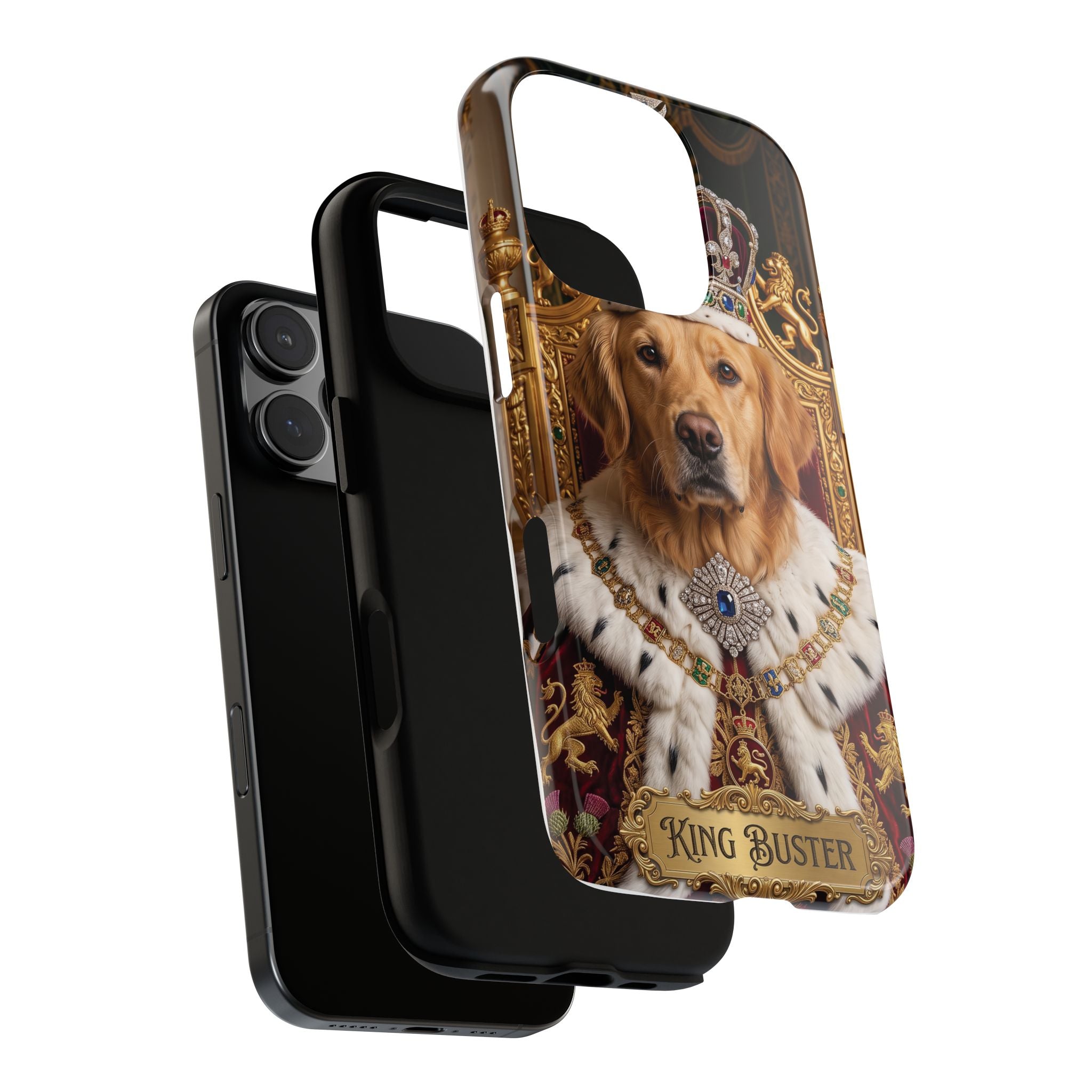 Custom Dog Portrait Phone Case | "King Buster" Regal Golden Retriever Protective Case