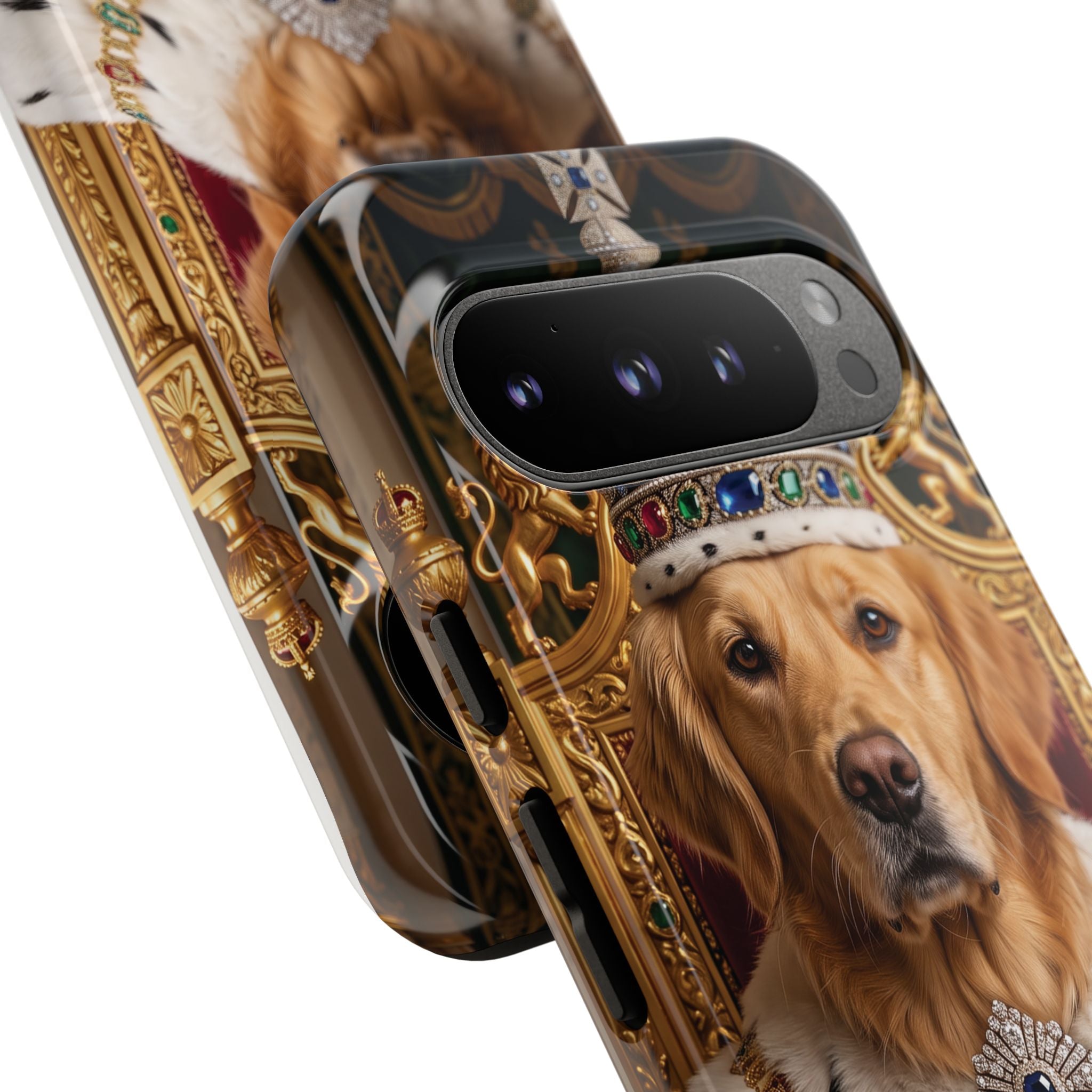 Custom Dog Portrait Phone Case | "King Buster" Regal Golden Retriever Protective Case