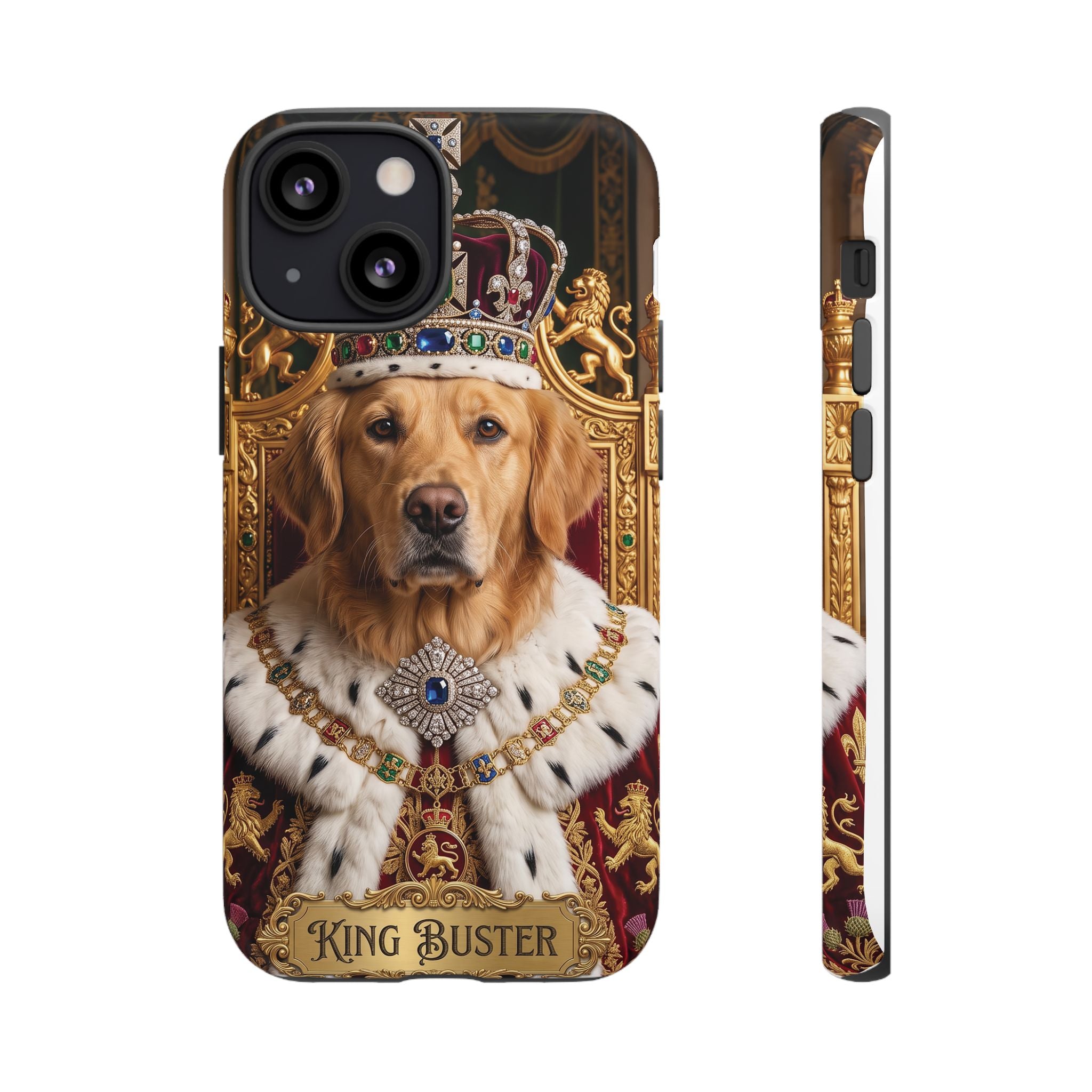 Custom Dog Portrait Phone Case | "King Buster" Regal Golden Retriever Protective Case