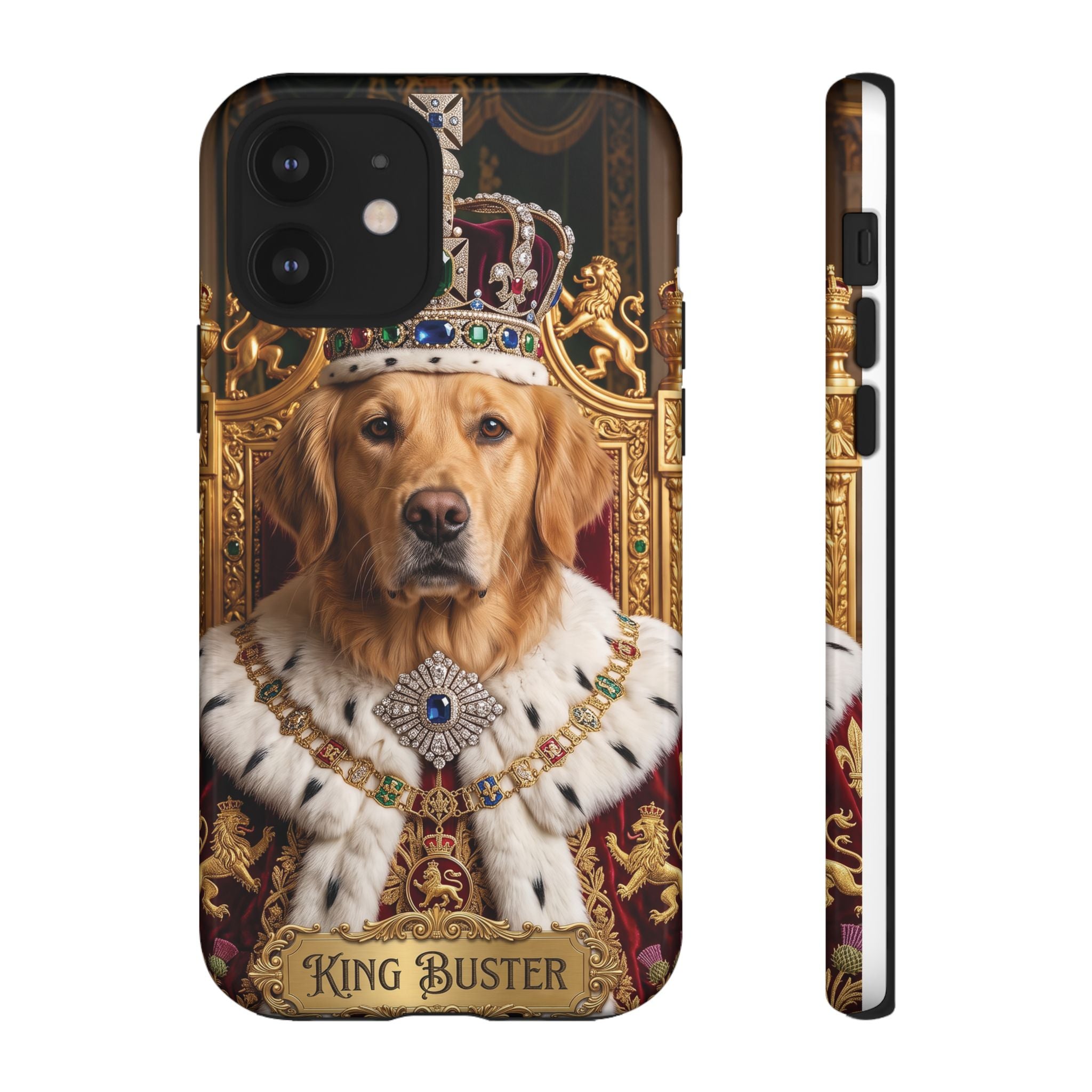Custom Dog Portrait Phone Case | "King Buster" Regal Golden Retriever Protective Case