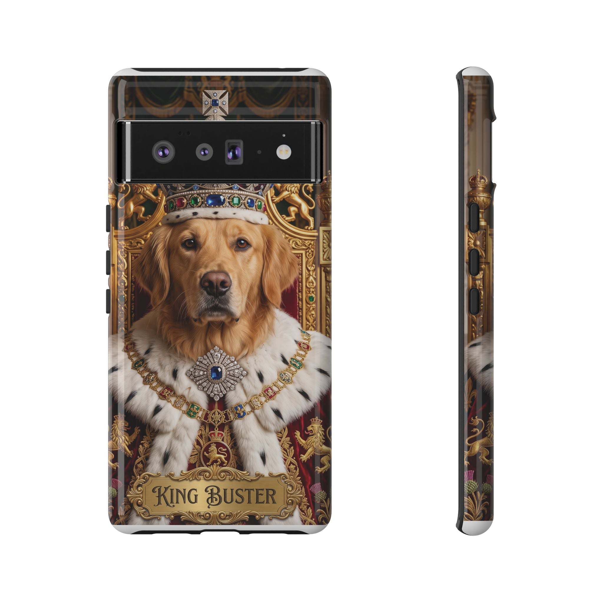 Custom Dog Portrait Phone Case | "King Buster" Regal Golden Retriever Protective Case
