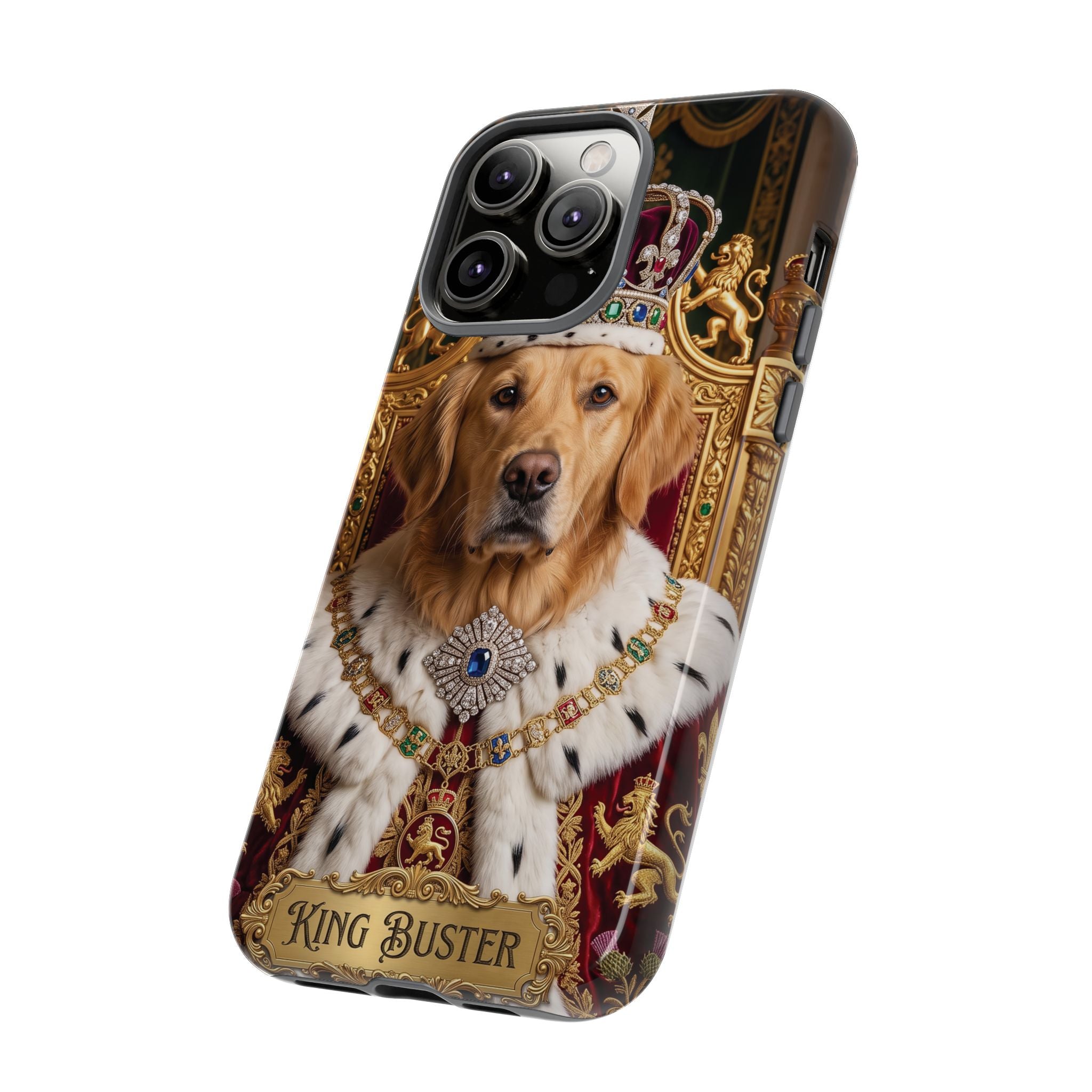 Custom Dog Portrait Phone Case | "King Buster" Regal Golden Retriever Protective Case