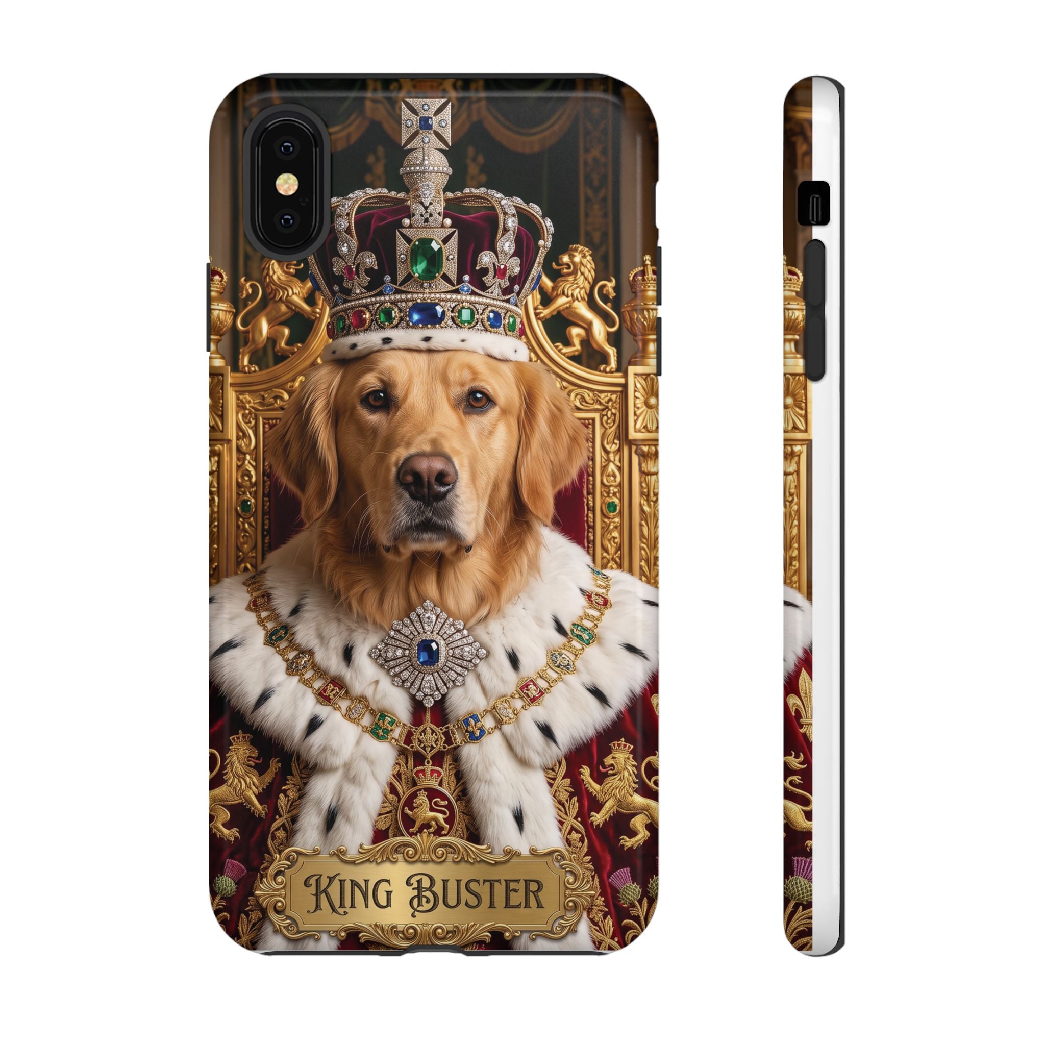 Custom Dog Portrait Phone Case | "King Buster" Regal Golden Retriever Protective Case